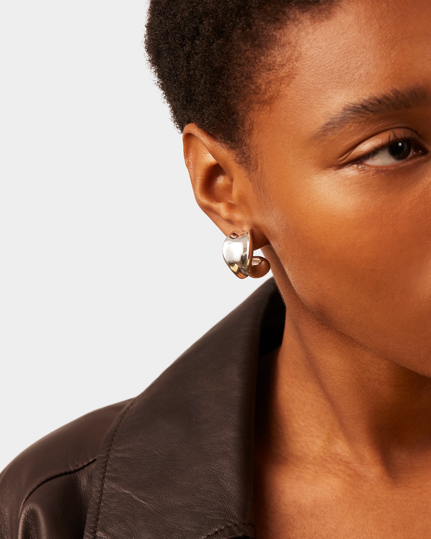Jenny Bird Chunky Doune Silver Hoop Earrings For Women