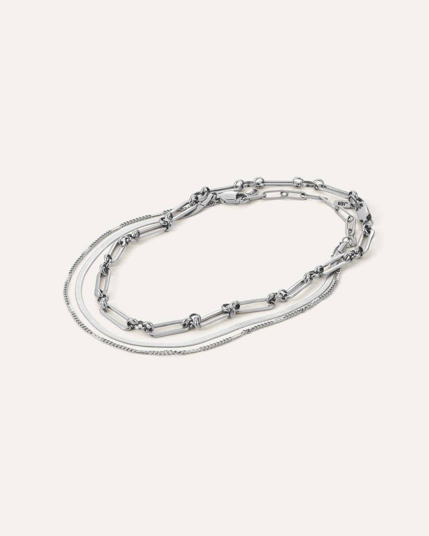 Classic Anklet Stack | Silver Waterproof Anklet Stack | JENNY BIRD