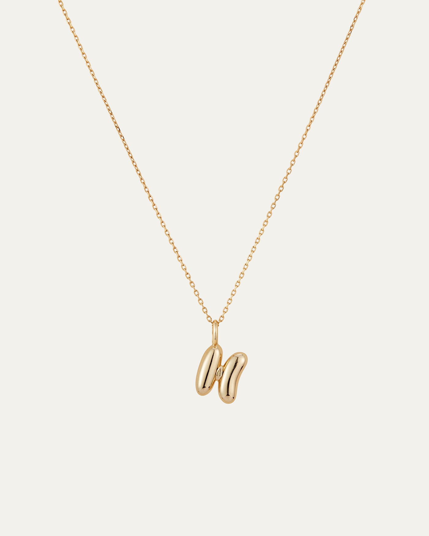 14K Gold Bubble Letter Necklace - H | JENNY BIRD
