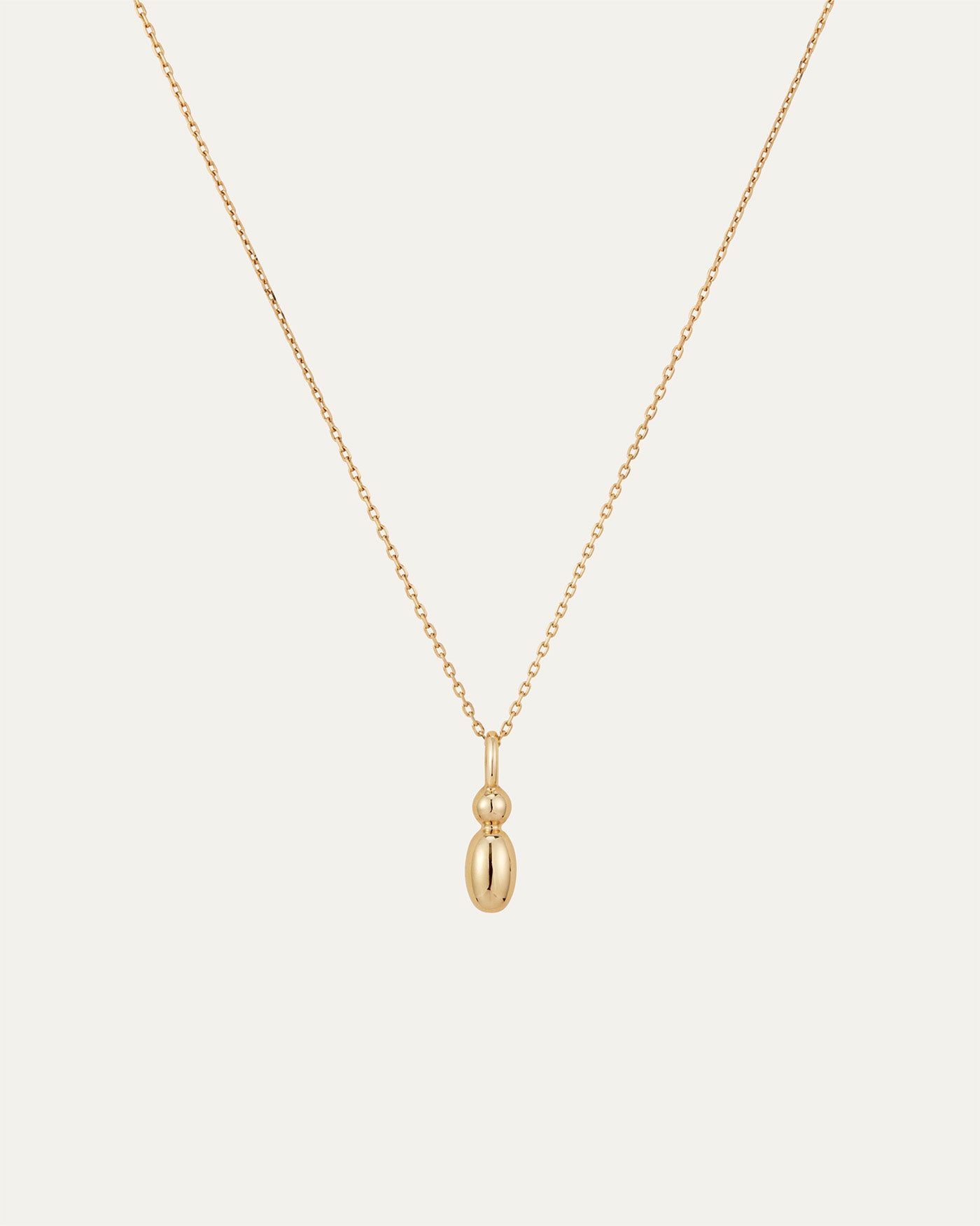 14K Gold Bubble Letter Necklace - I