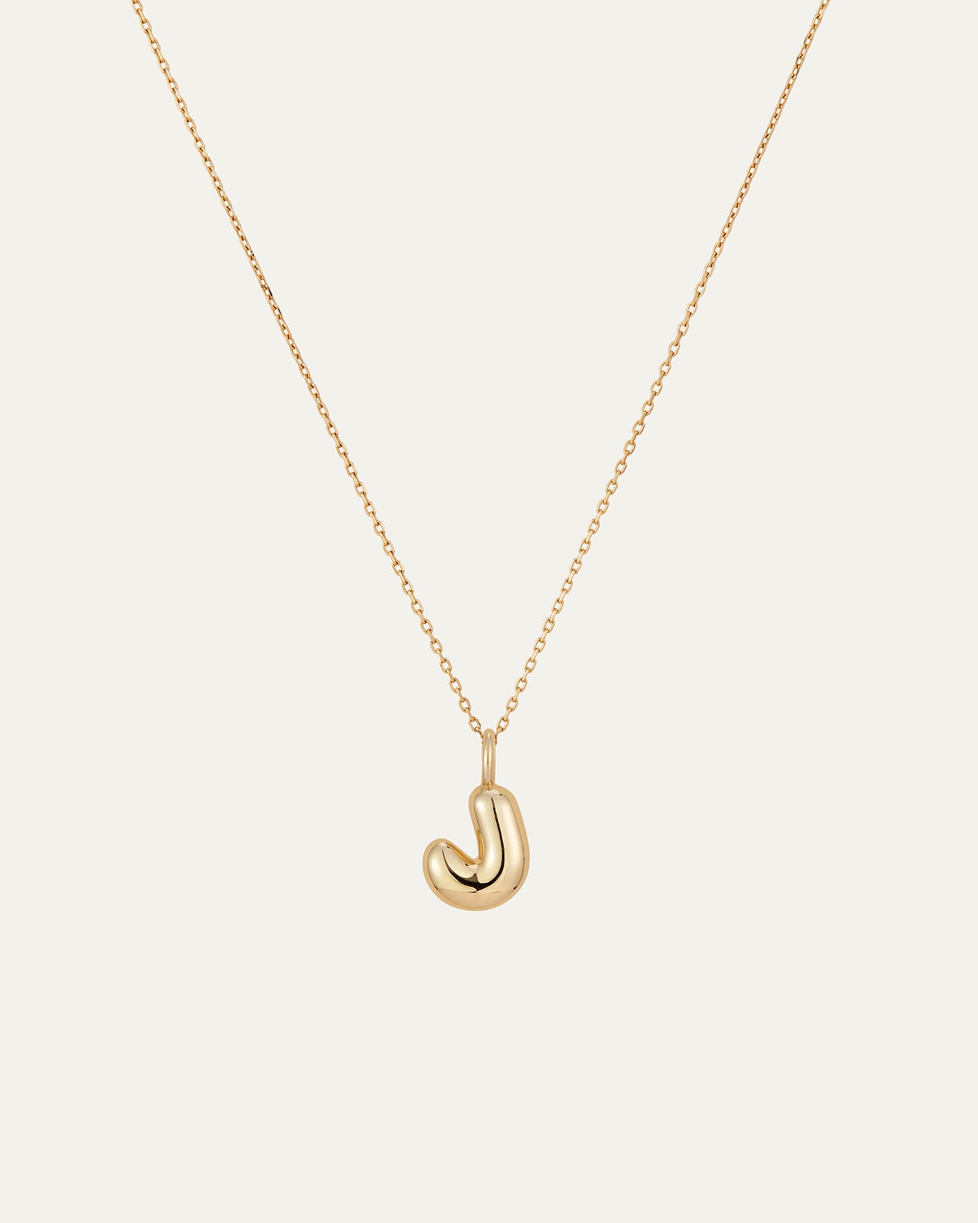 14K Gold Bubble Letter Necklace - J