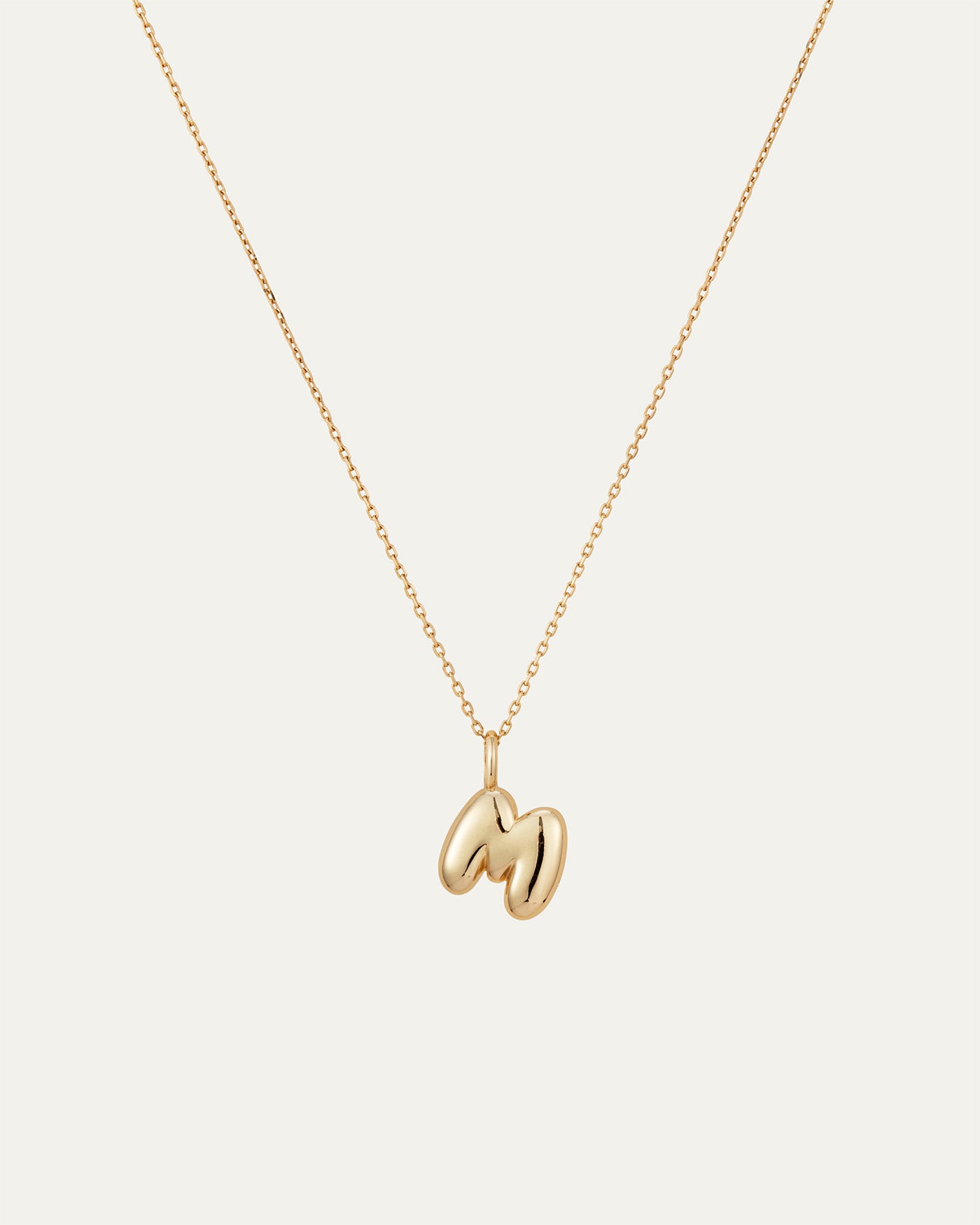 14K Gold Bubble Letter Necklace - M