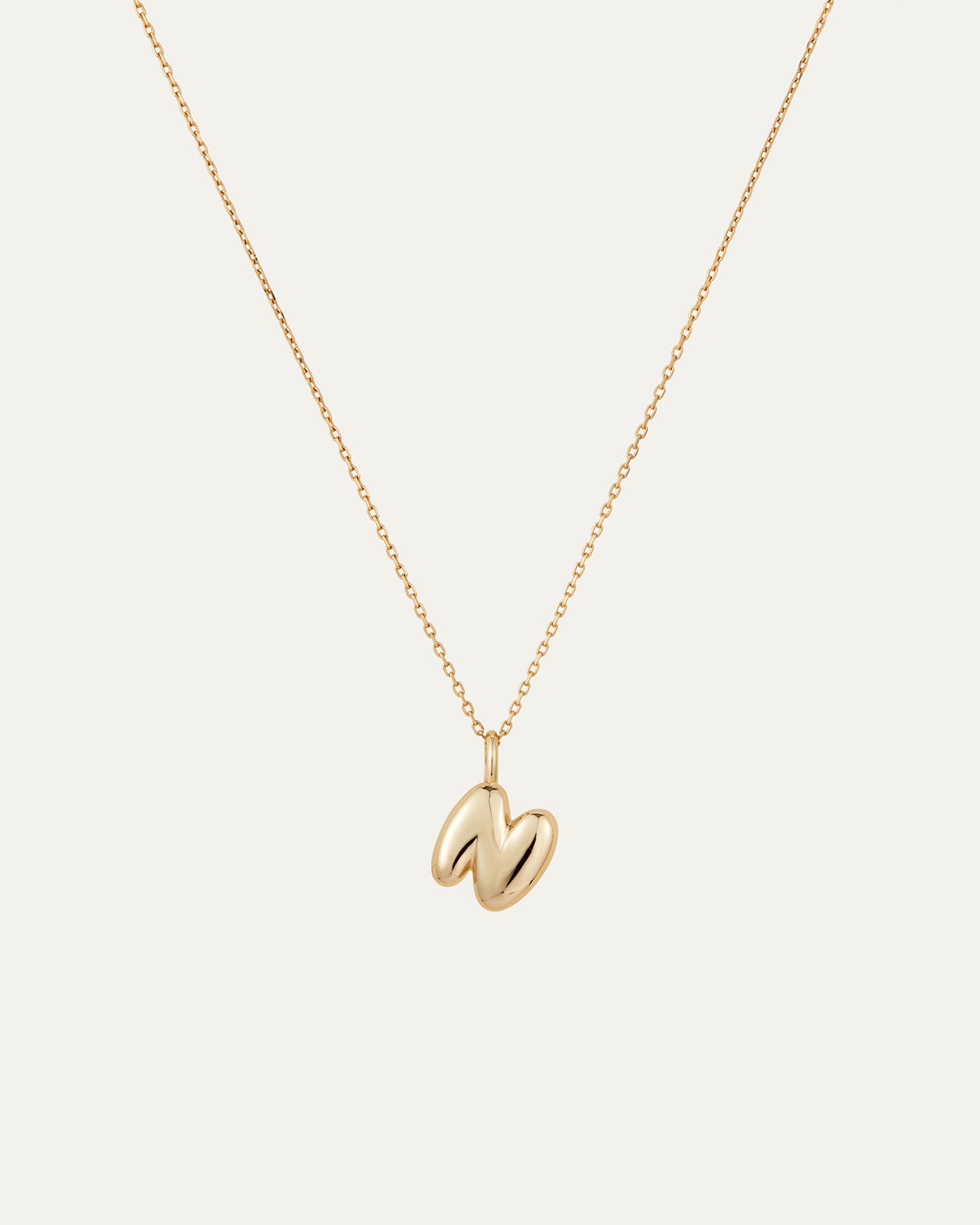 14K Gold Bubble Letter Necklace - N