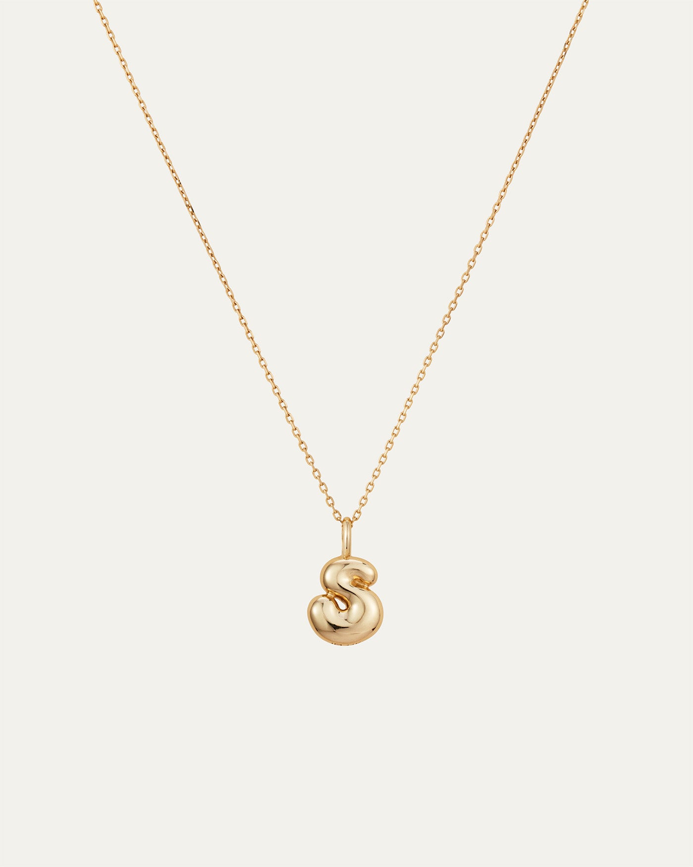 14K Gold Bubble Letter Necklace S - Main Image