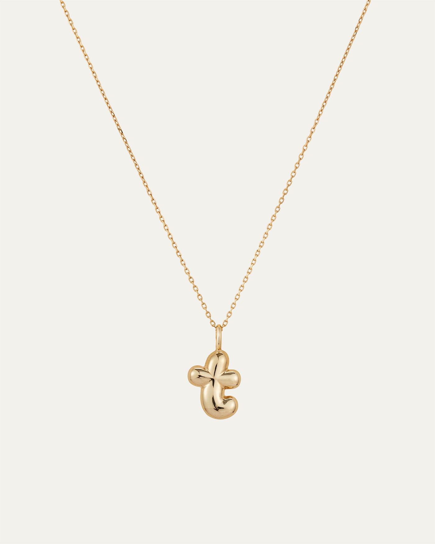 14K Gold Bubble Letter Necklace T JENNY BIRD - Main Image