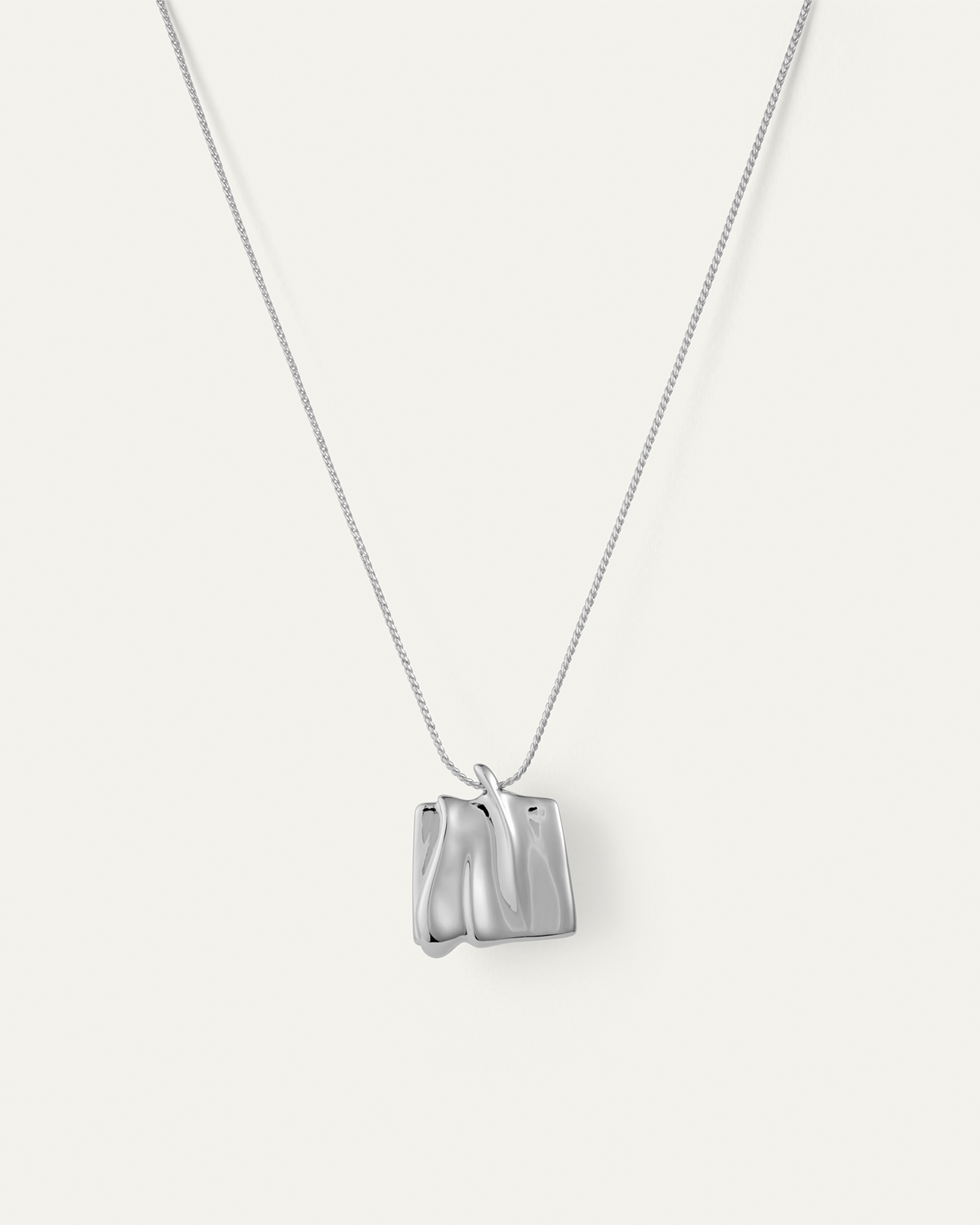 Sundra Pendant Necklace | Silver Large Pendant Chain | JENNY BIRD