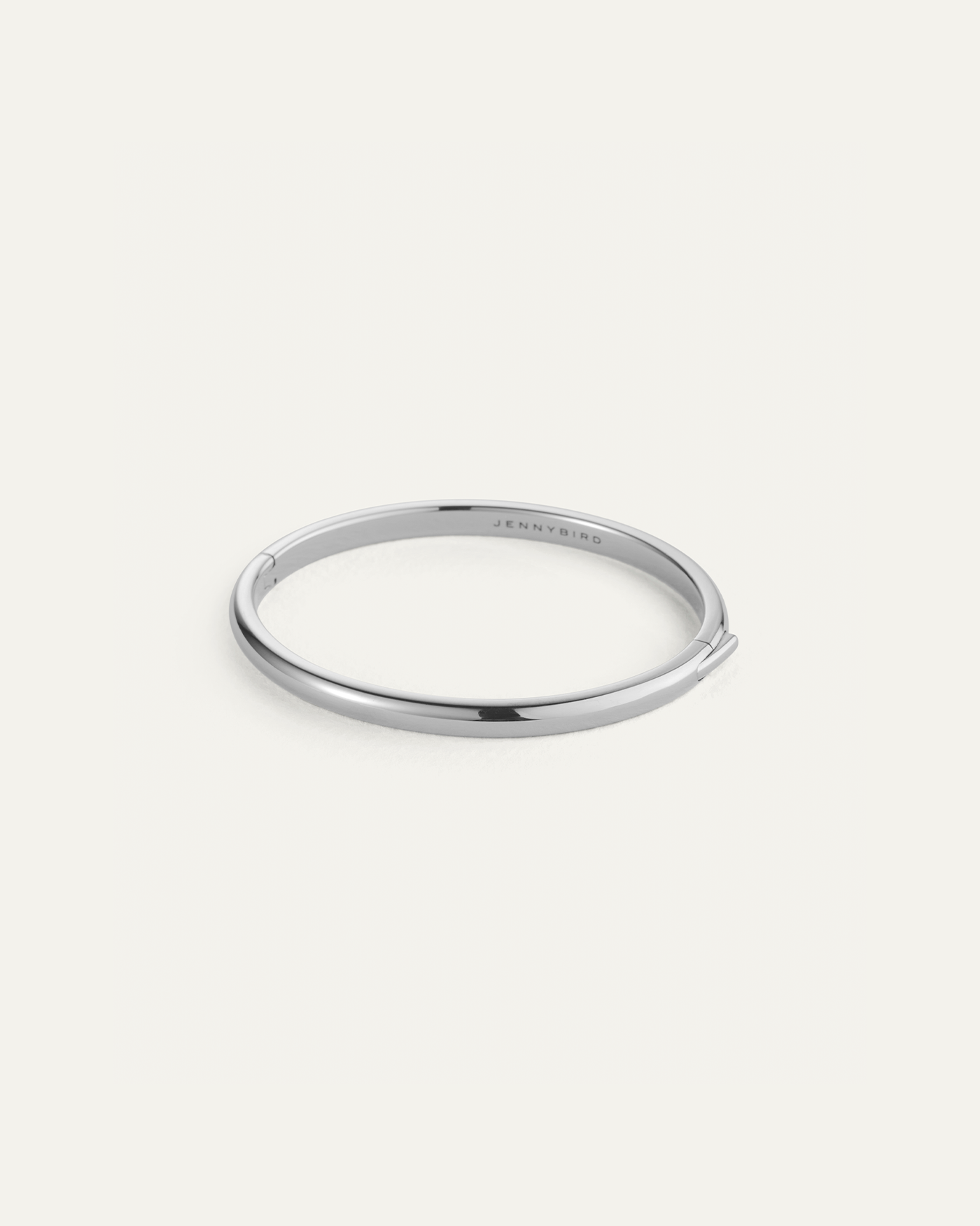 Remi Bangle | Platinum Plated Steel Silver Bangle Bracelet | Slim