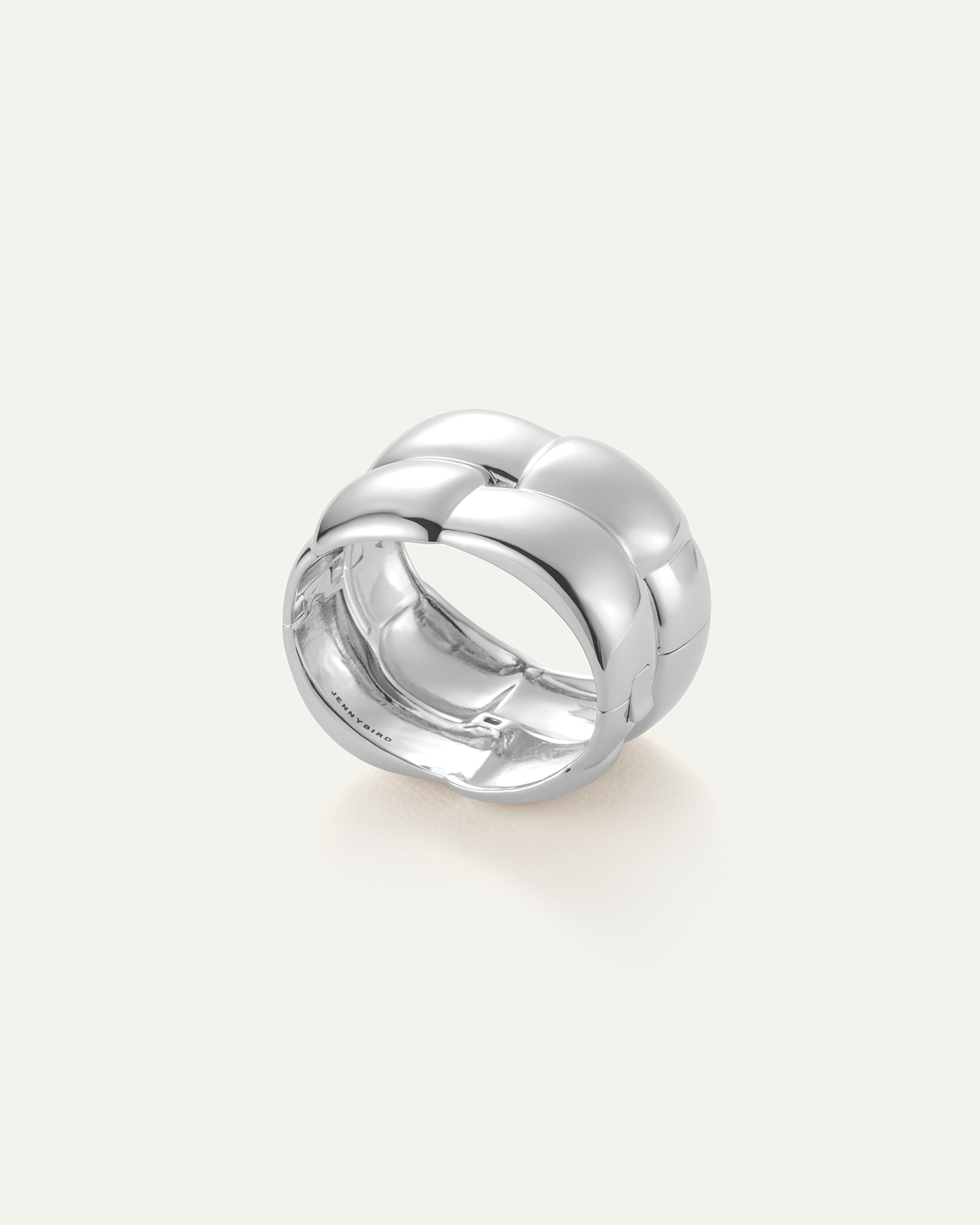 Mega Woven Square Bangle | Silver Statement Bracelet | JENNY BIRD