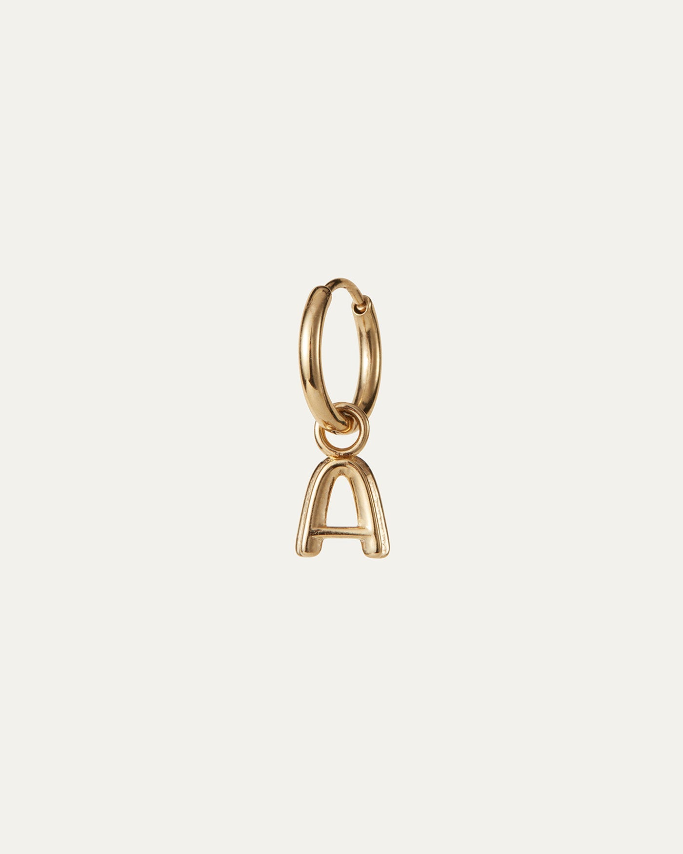 Single Monogram Huggie Earring - A