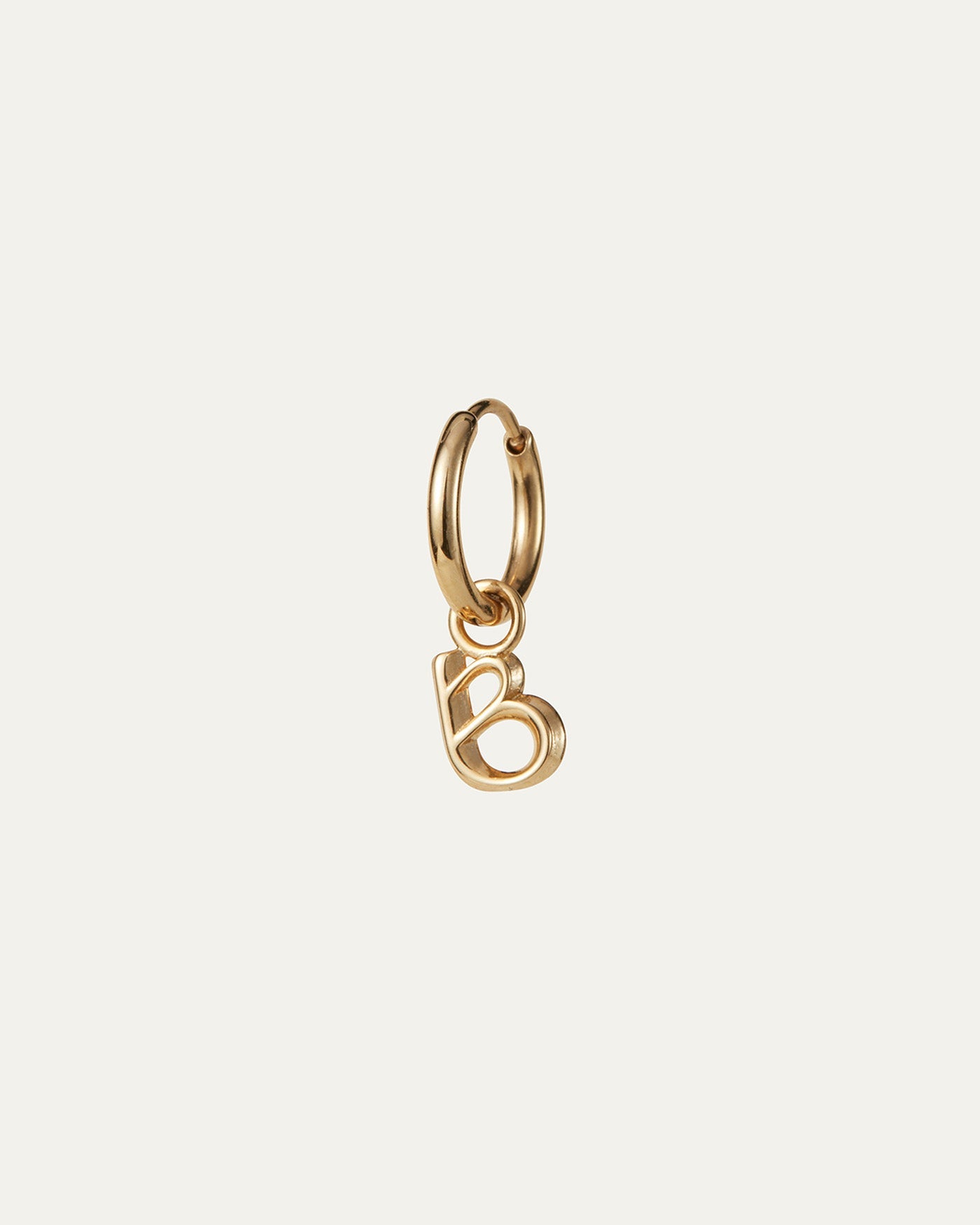 Single Monogram Huggie Earring - B