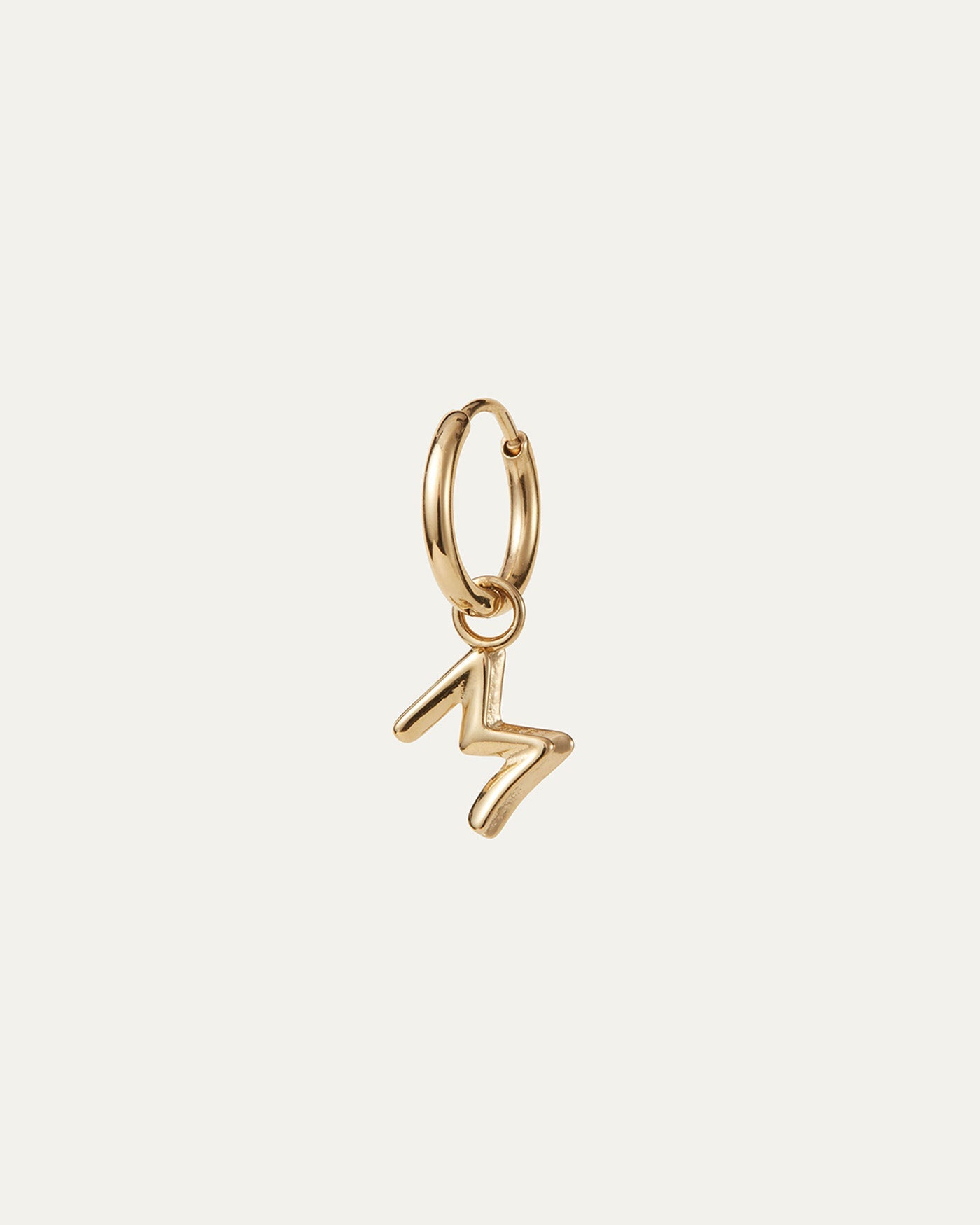 Single Monogram Huggie Earring - M