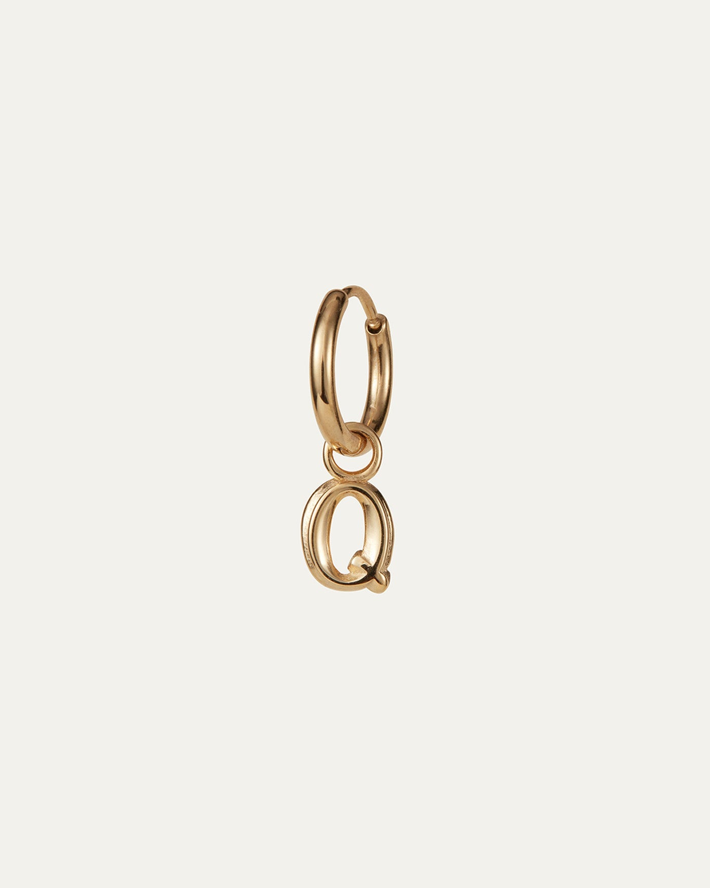 Single Monogram Huggie Earring - Q