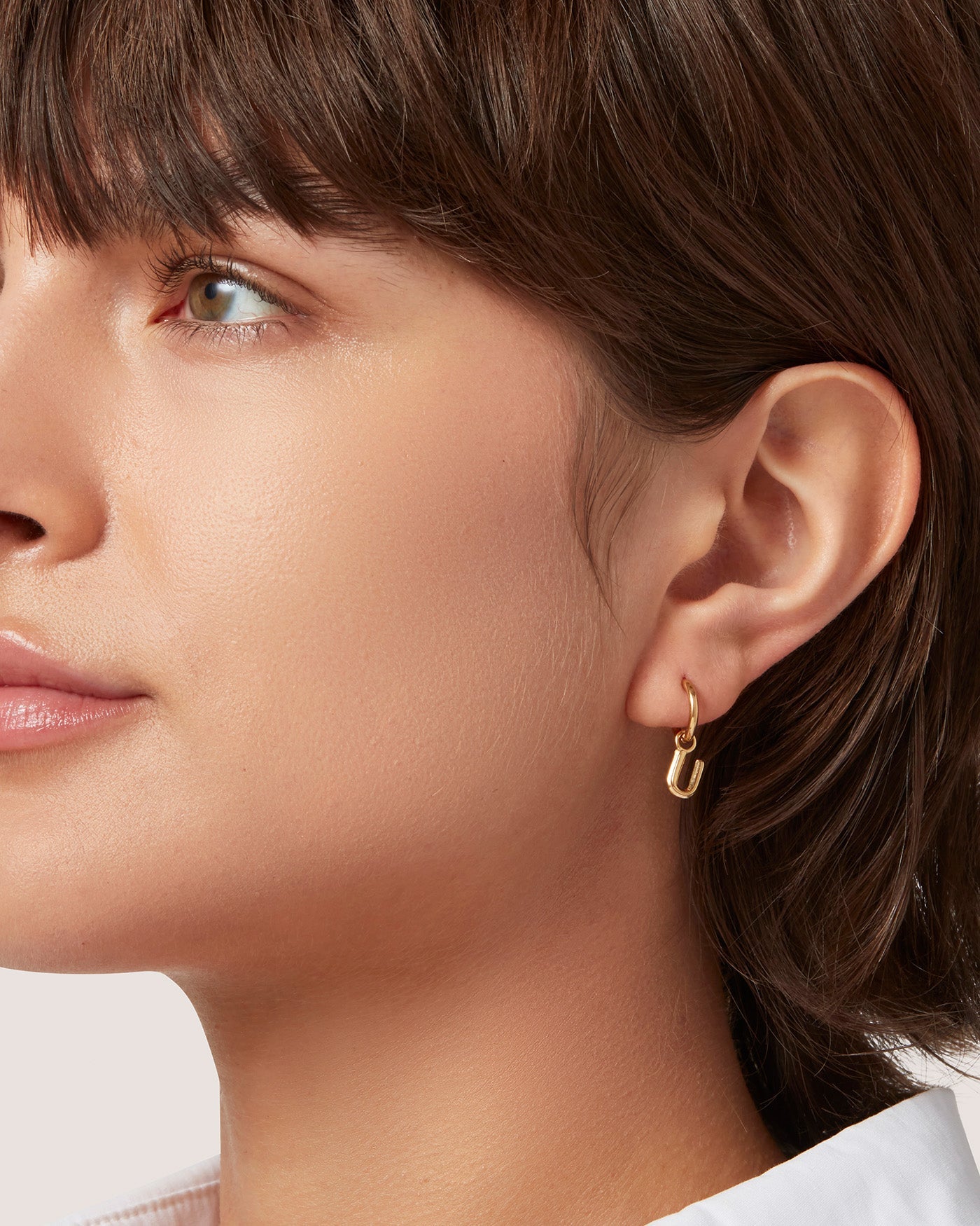 Single Monogram Huggie Earring - U