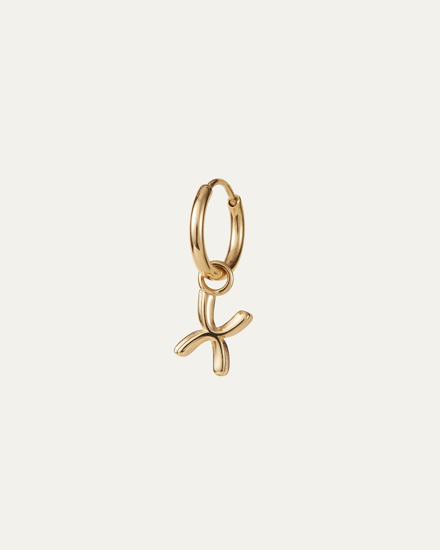 Single Monogram Huggie Earring - X