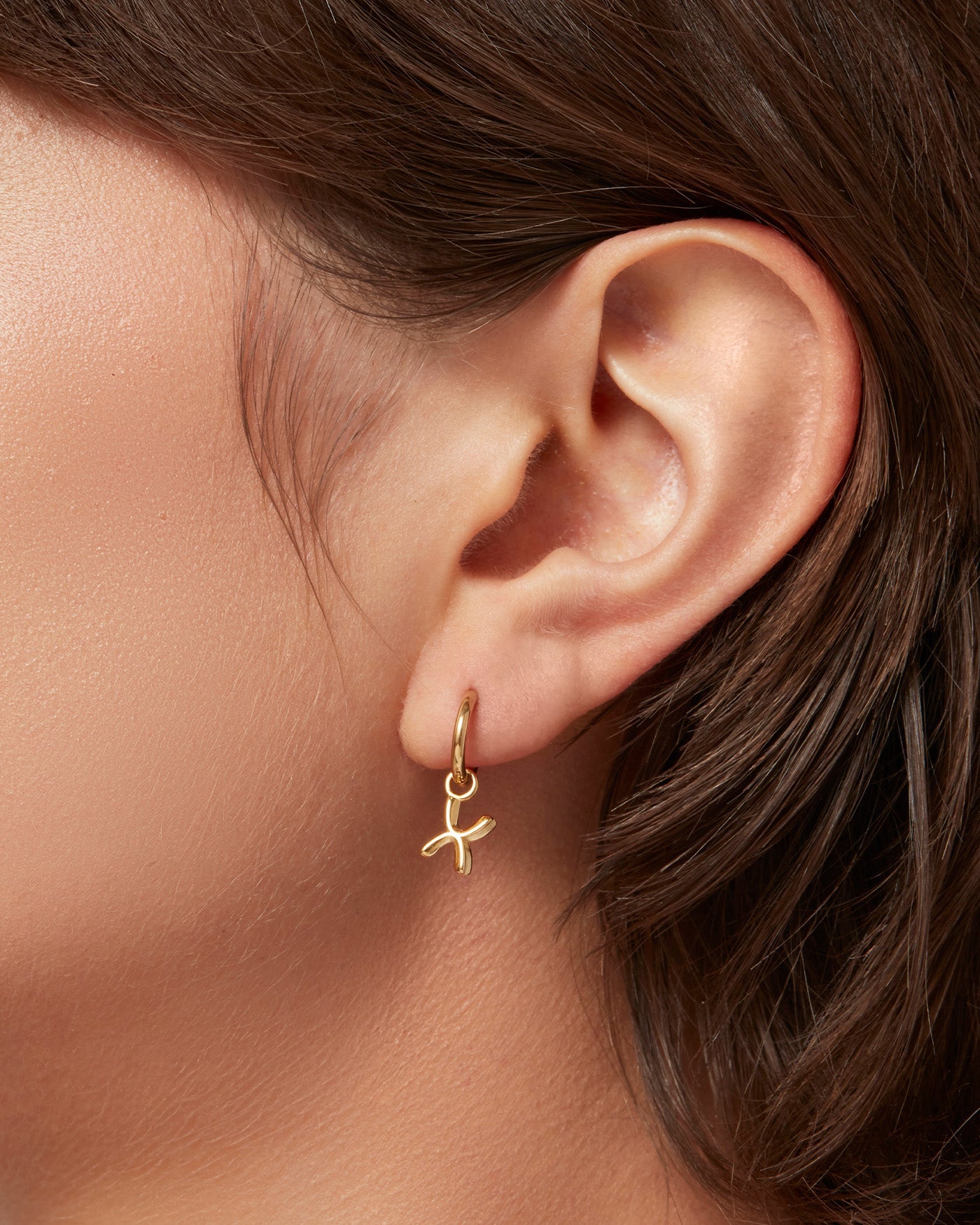 Single Monogram Huggie Earring - X