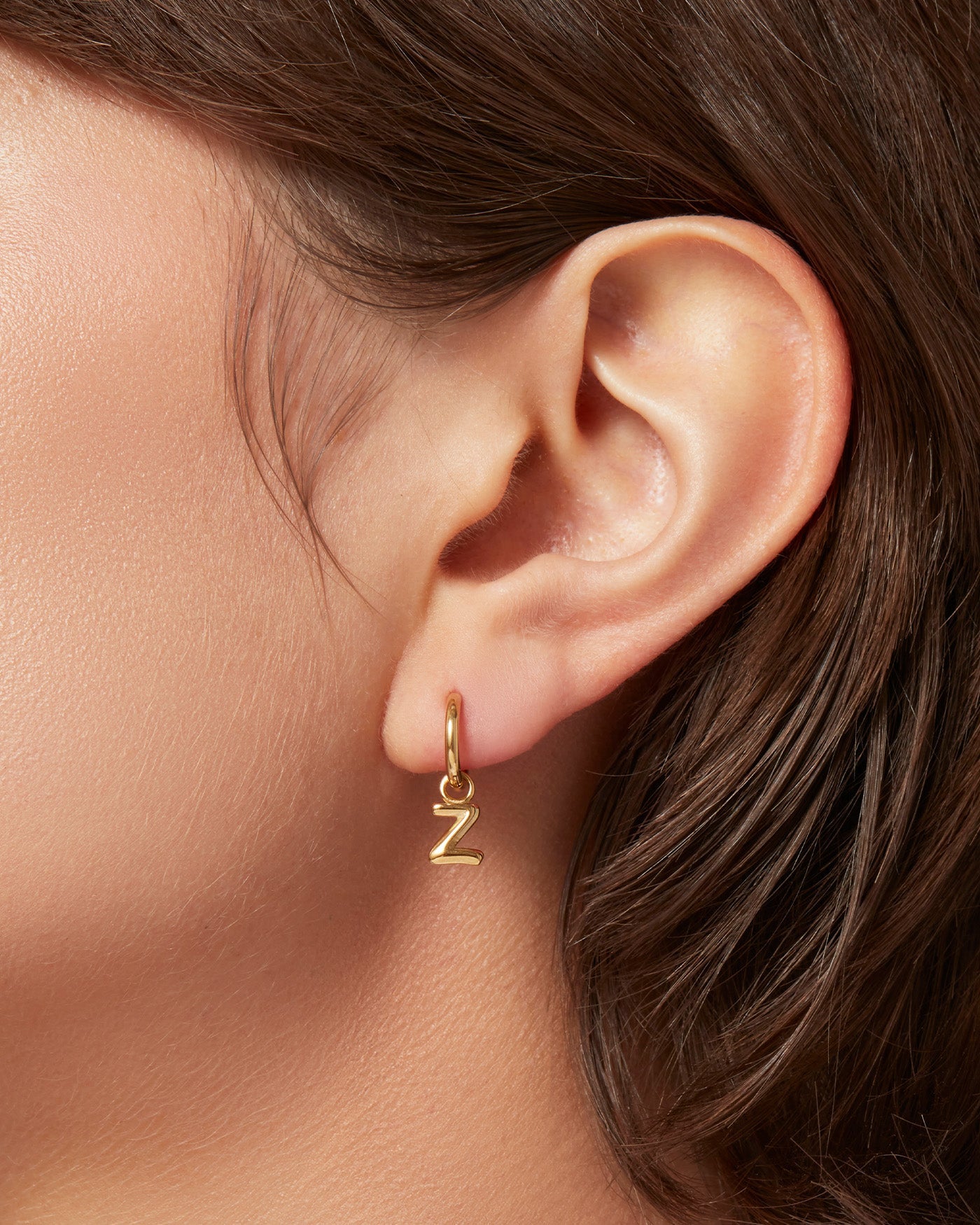 Single Monogram Huggie Earring - Z