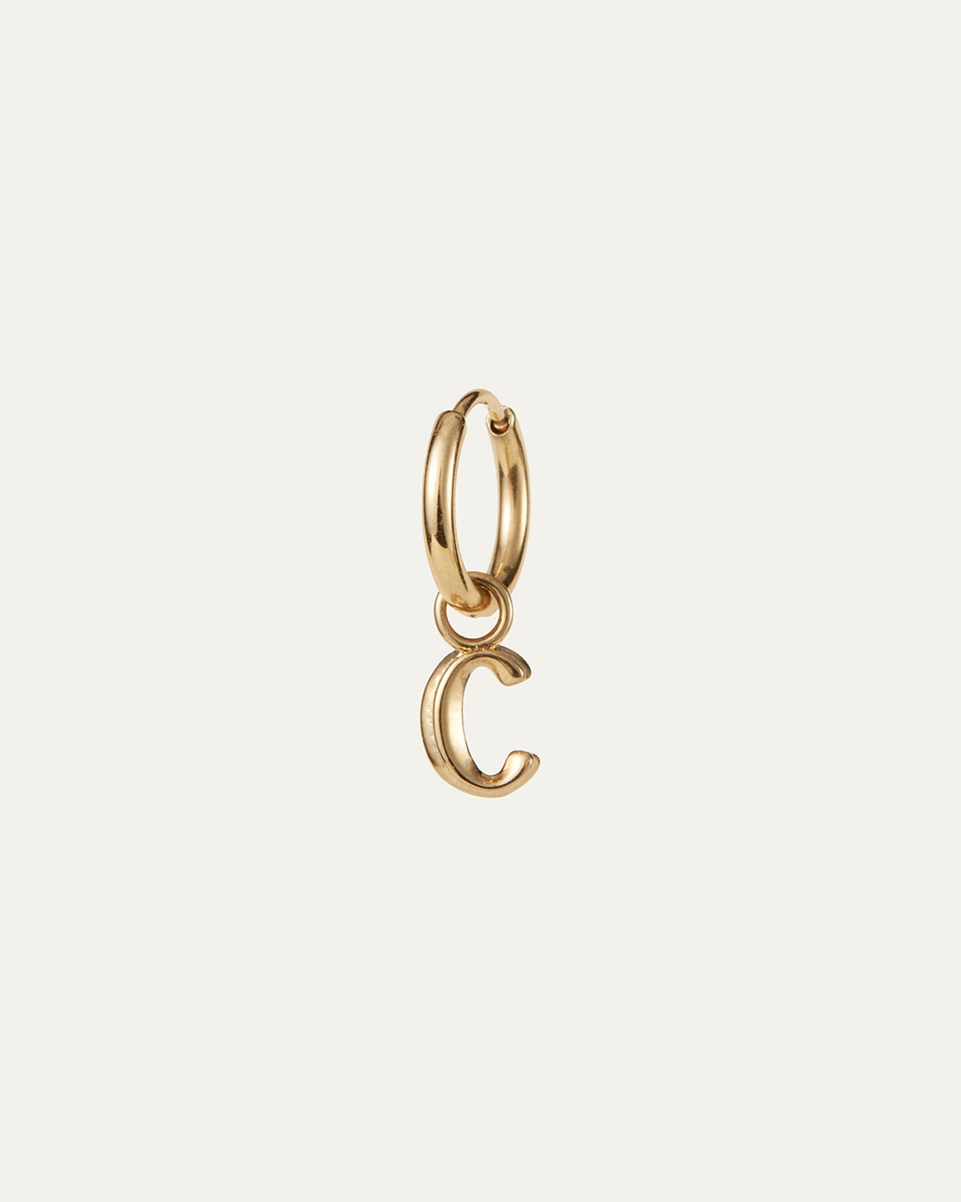 Single Monogram Huggie Earring - C