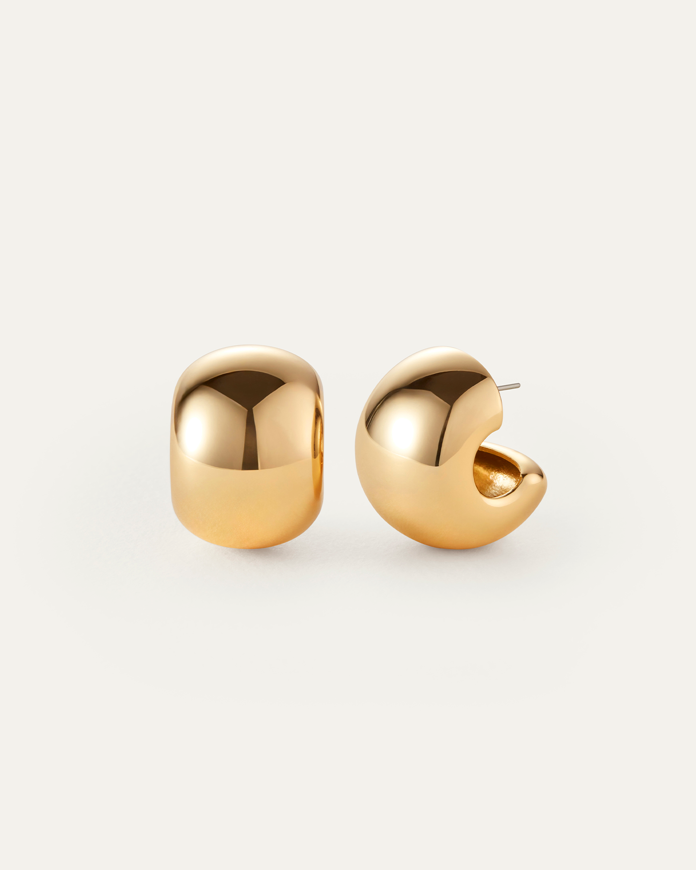The Jumbo Green Hoop Earrings in Gold (Clip)