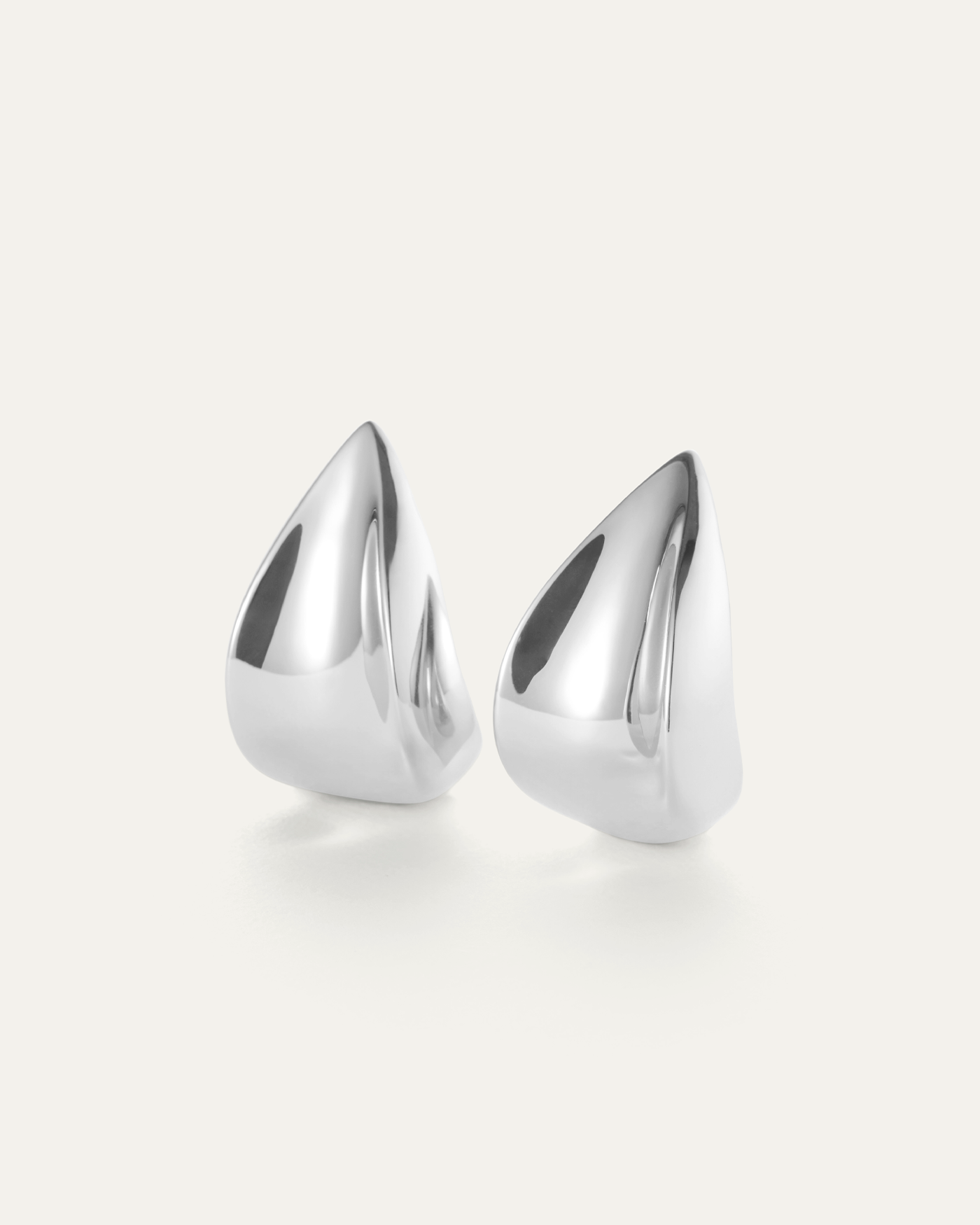 Margaux Puffs | Large Silver Teardrop Earrings | JENNY BIRD