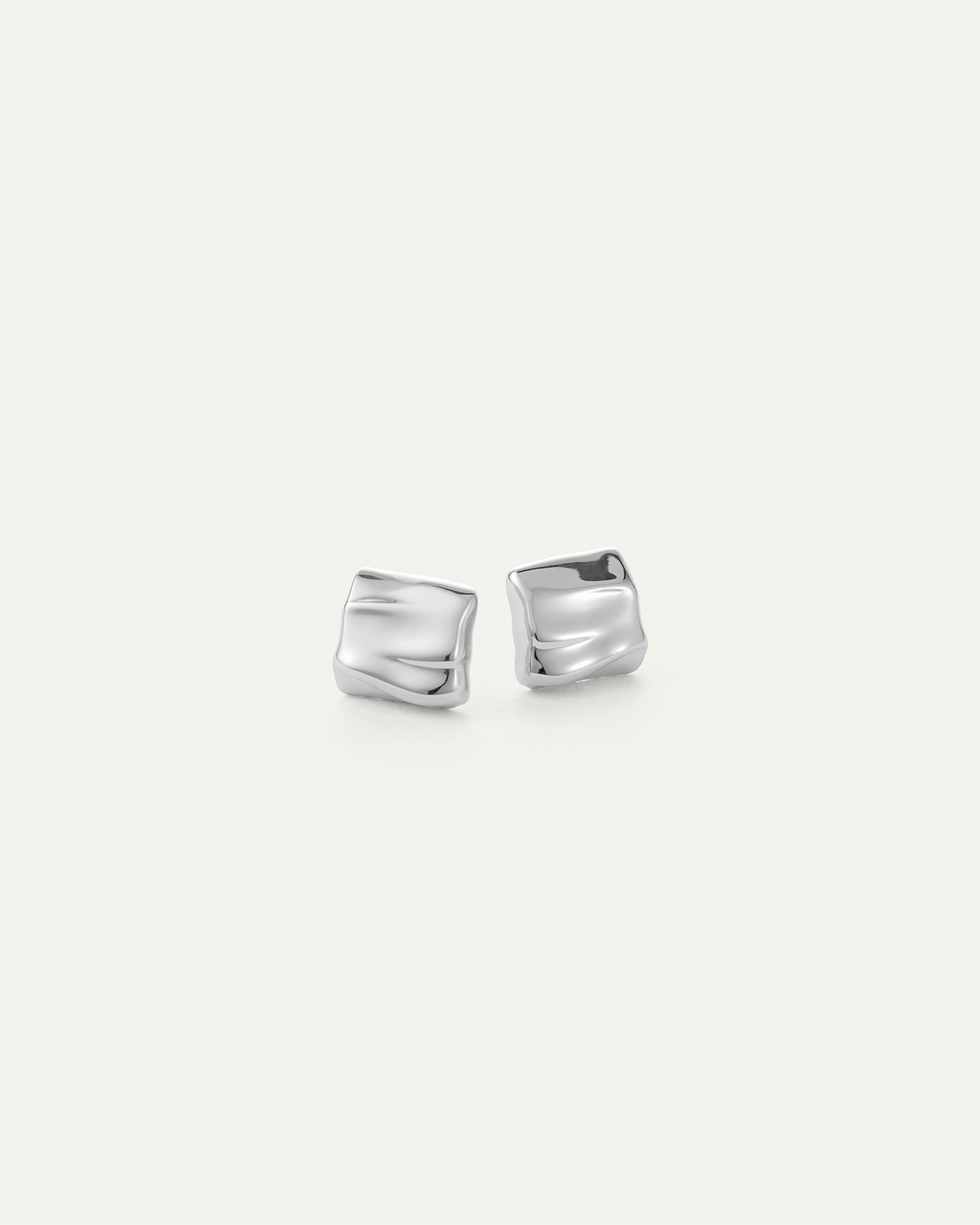 COOTIE　One Stroke Earring 　Small　SILVER Mini Sundra Earrings | Small Silver Button Earrings | JENNY BIRD