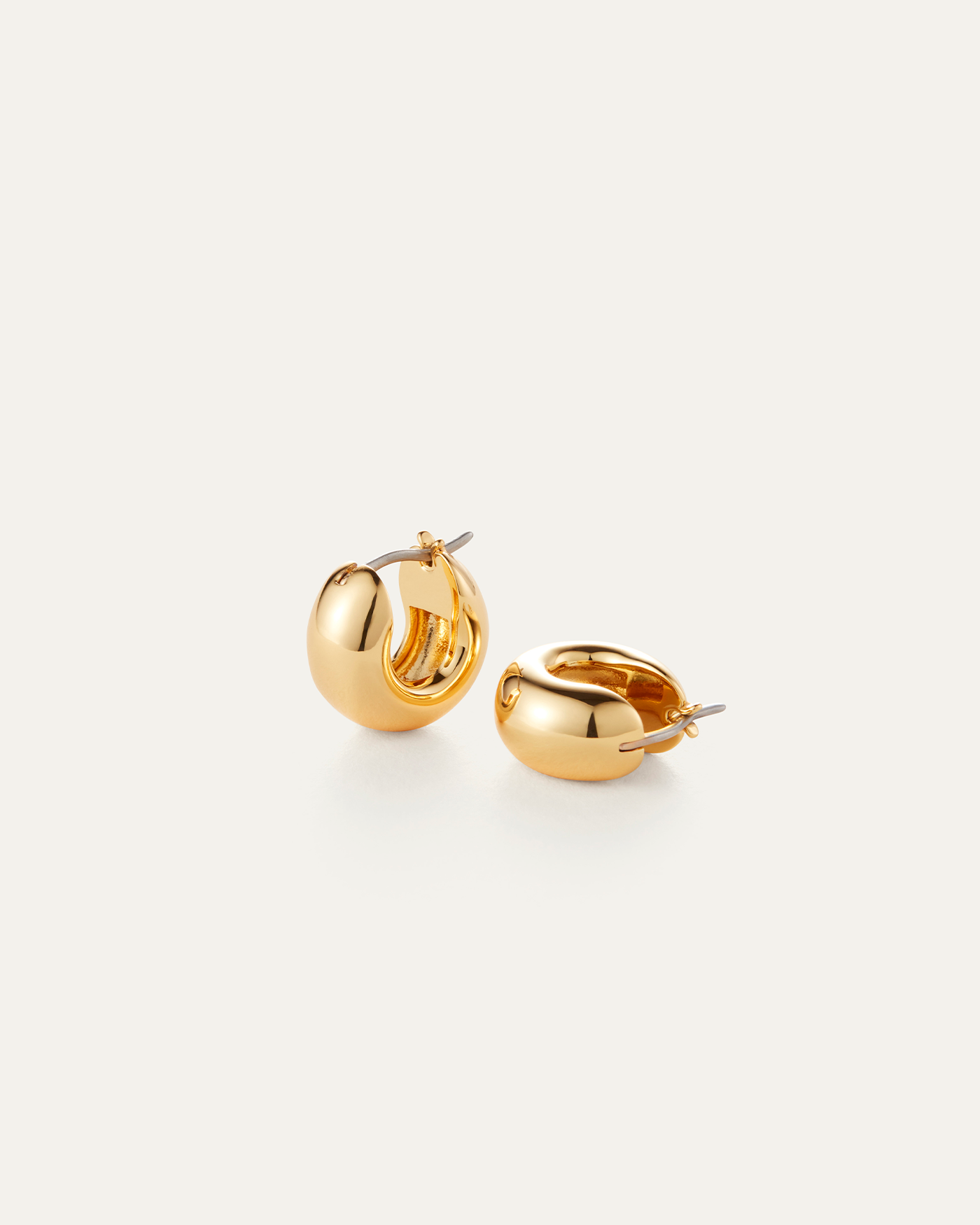 Mini Tome Hoops Gold | Thick Huggie Earrings | JENNY BIRD