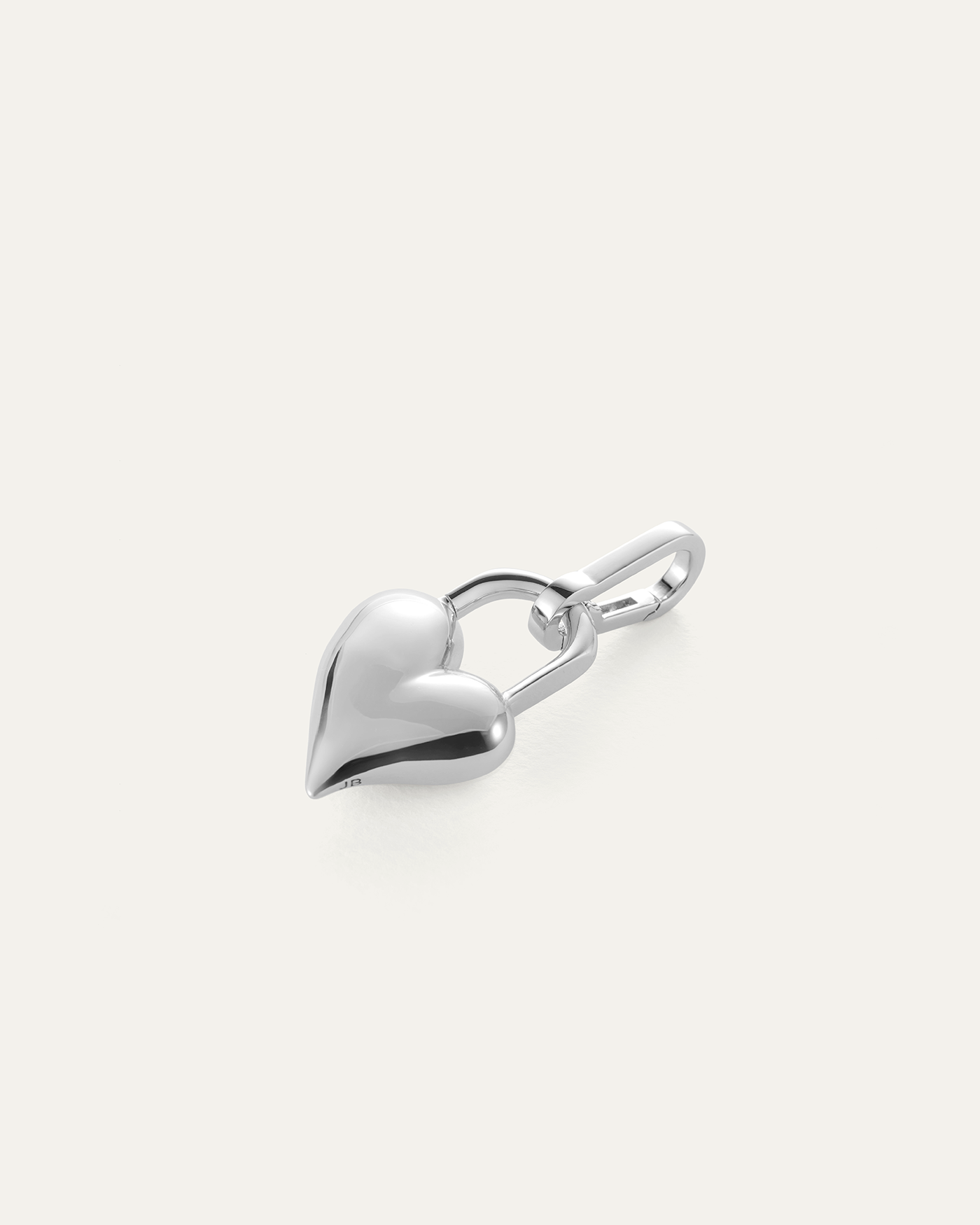 Padlock Heart Charm - Silver | JENNY BIRD