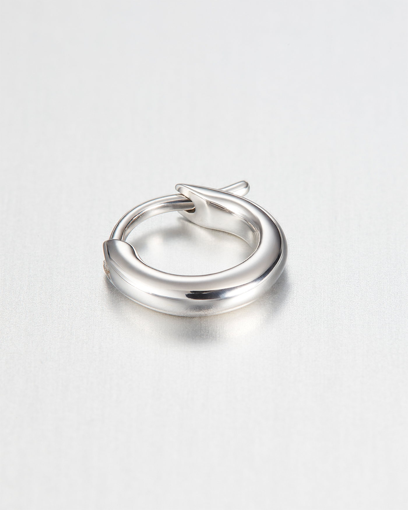 14K White Gold Huggie