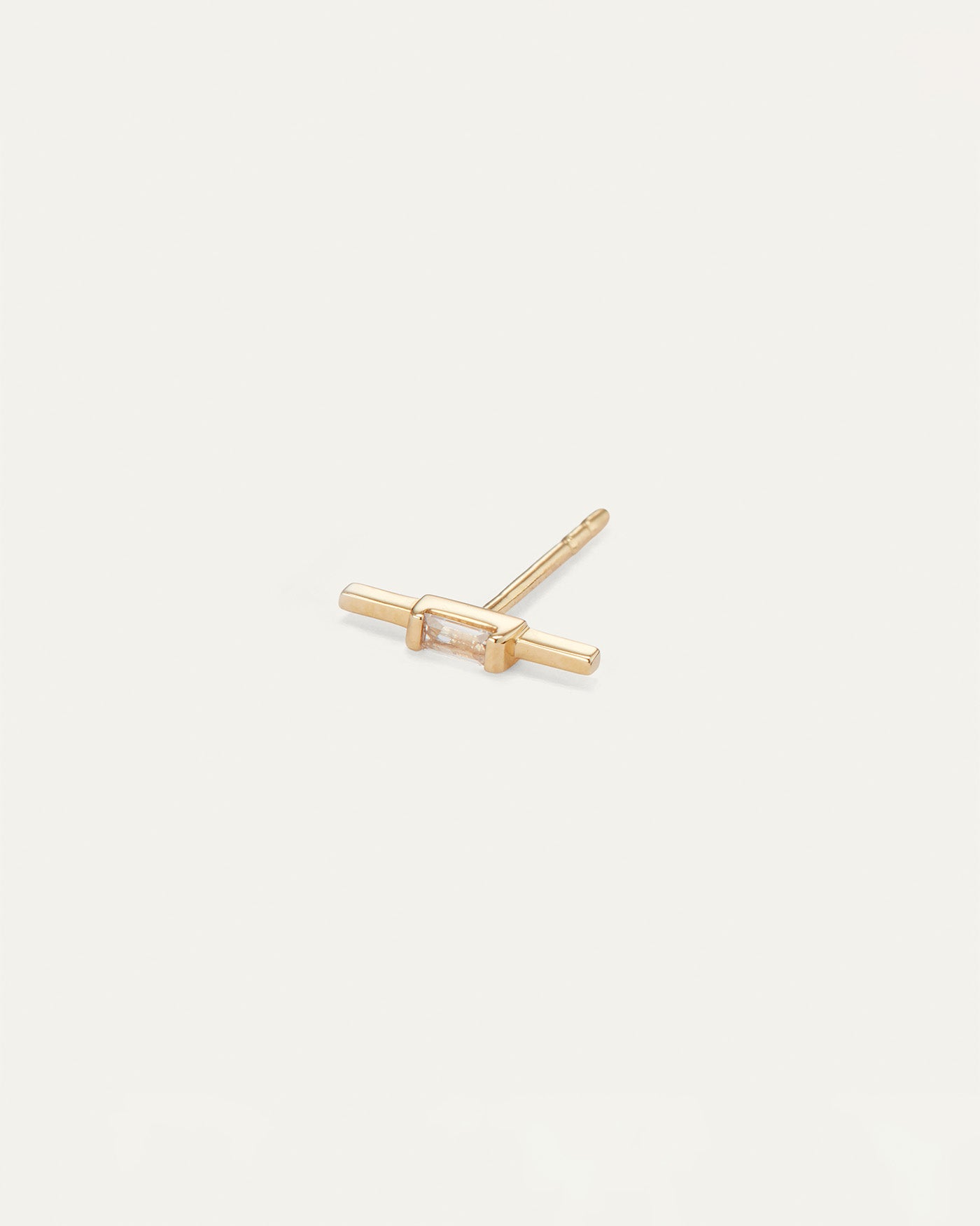14K Gold White Sapphire Stud