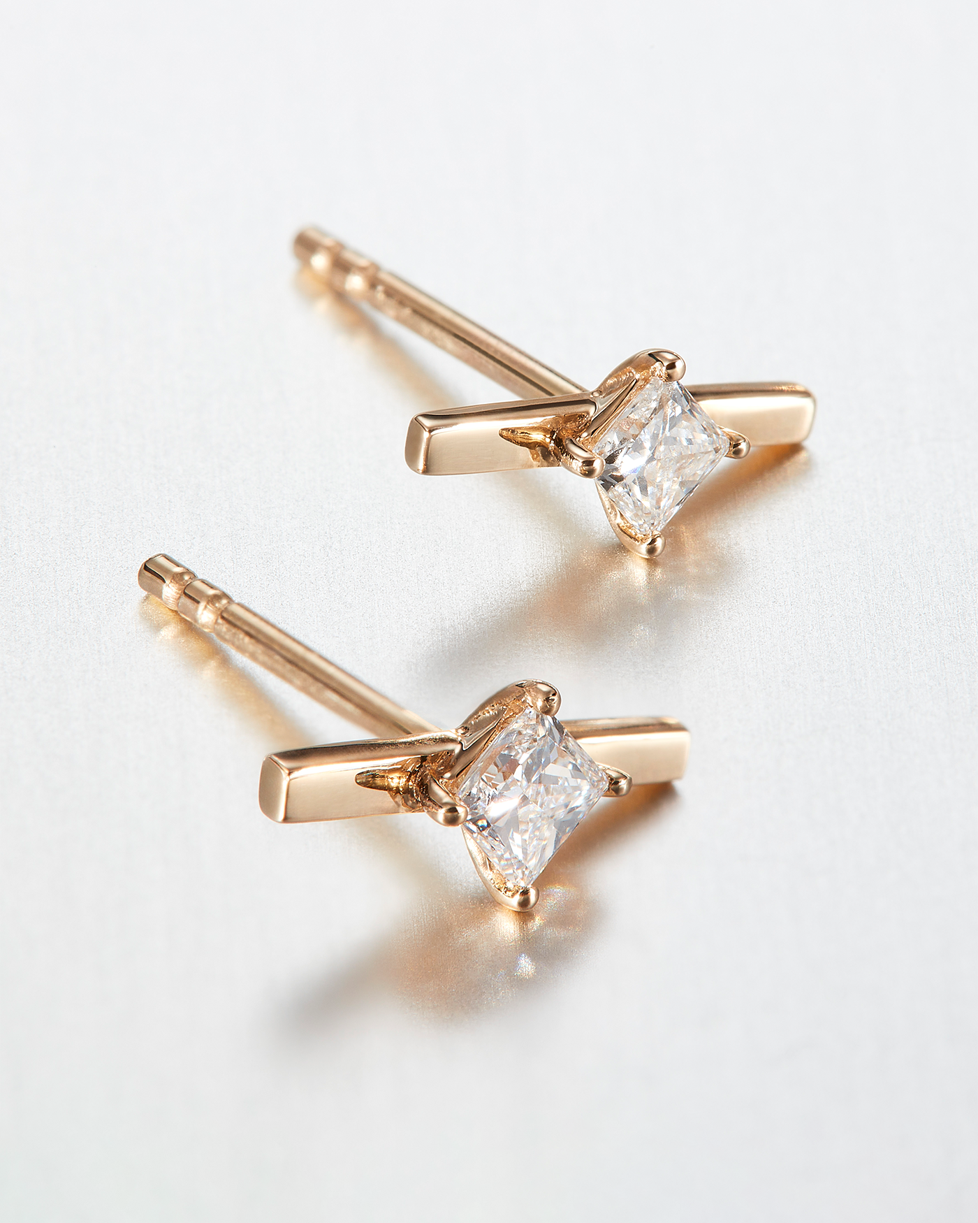 JENNY BIRD 10K Gold Lab Grown Diamond Bar Stud Earrings - 0.22 CTW Stud Earrings For Women