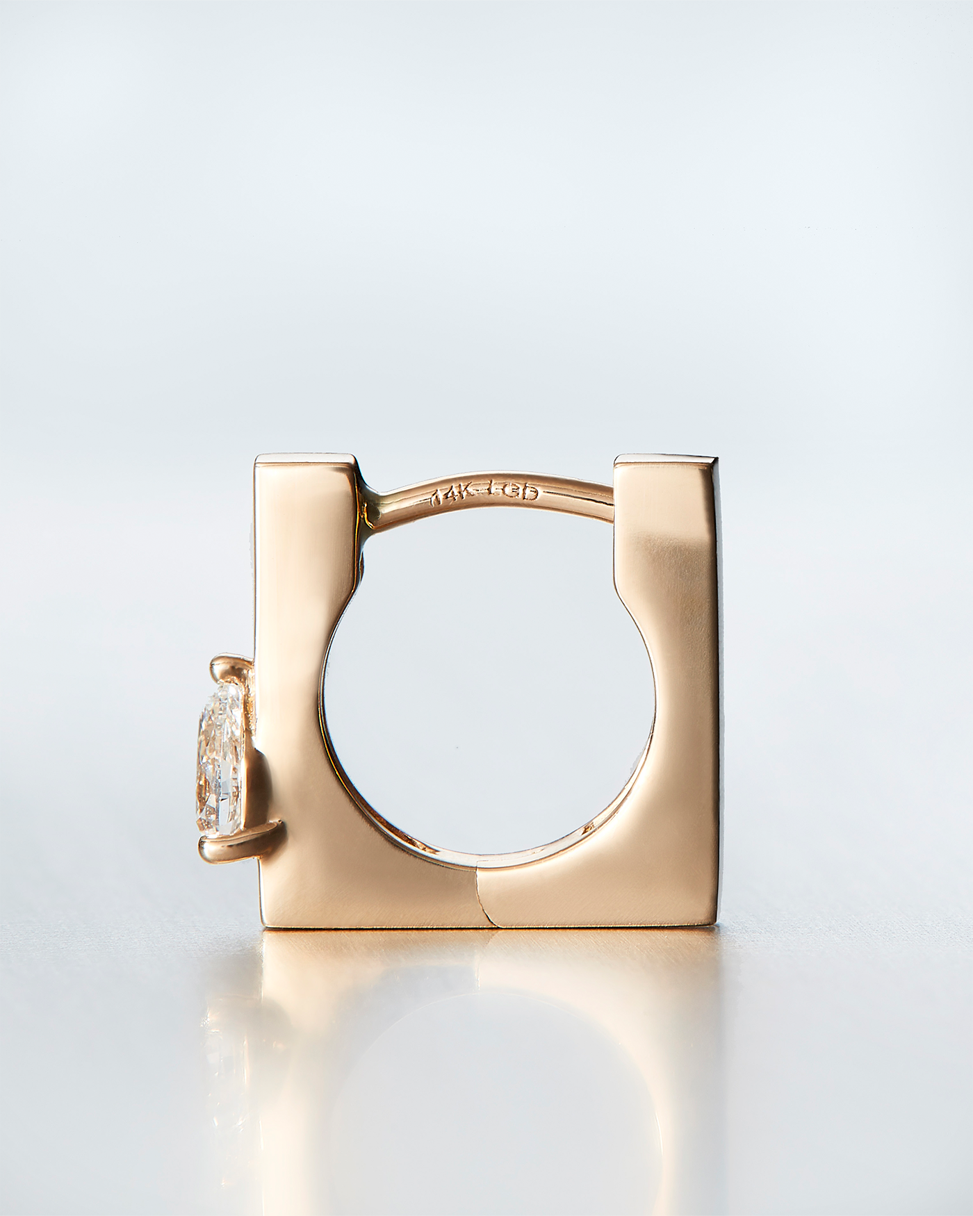 14K Gold Lab Grown Diamond Huggie Earrings