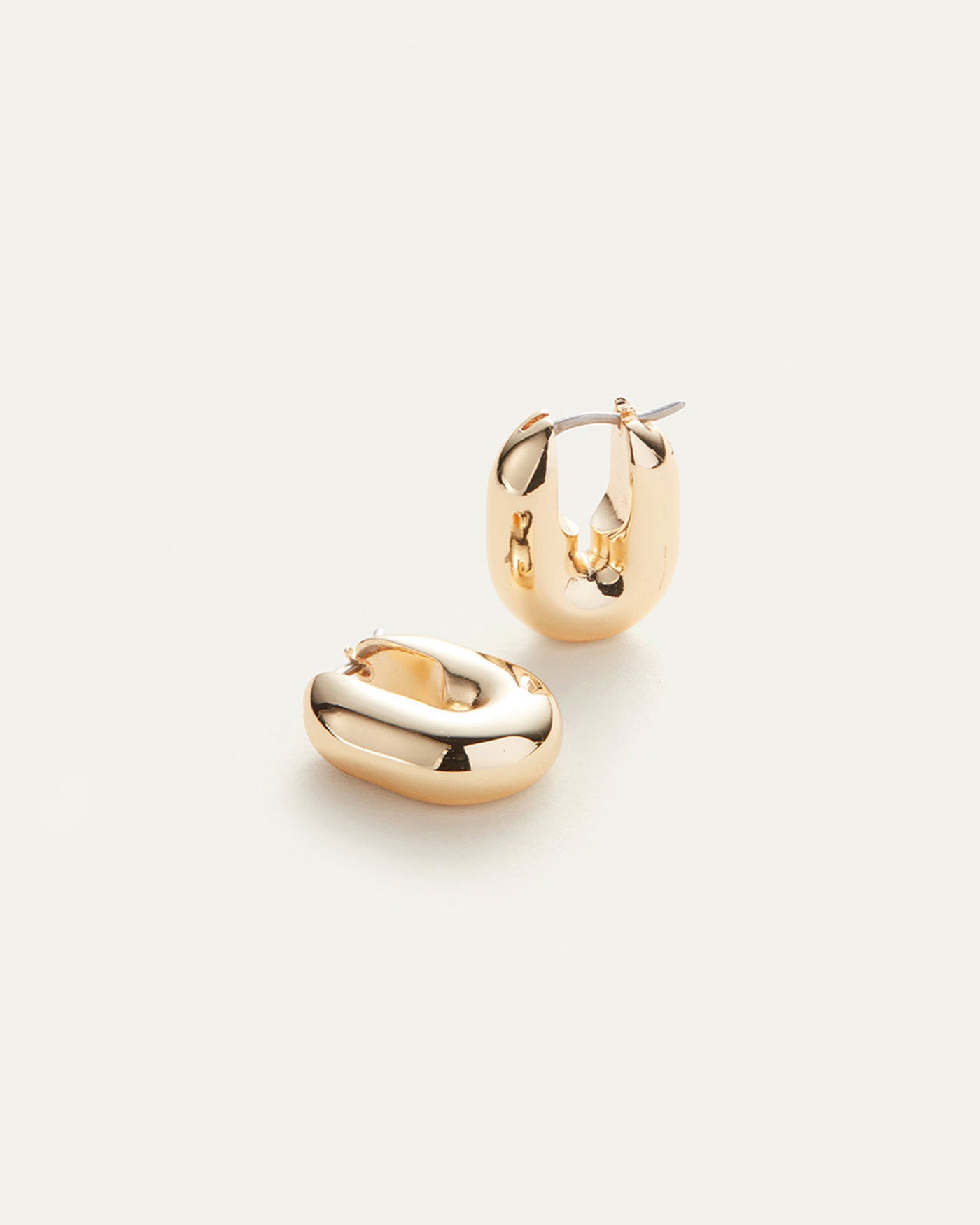 Puffy U-Link Earrings Gold | JENNY BIRD