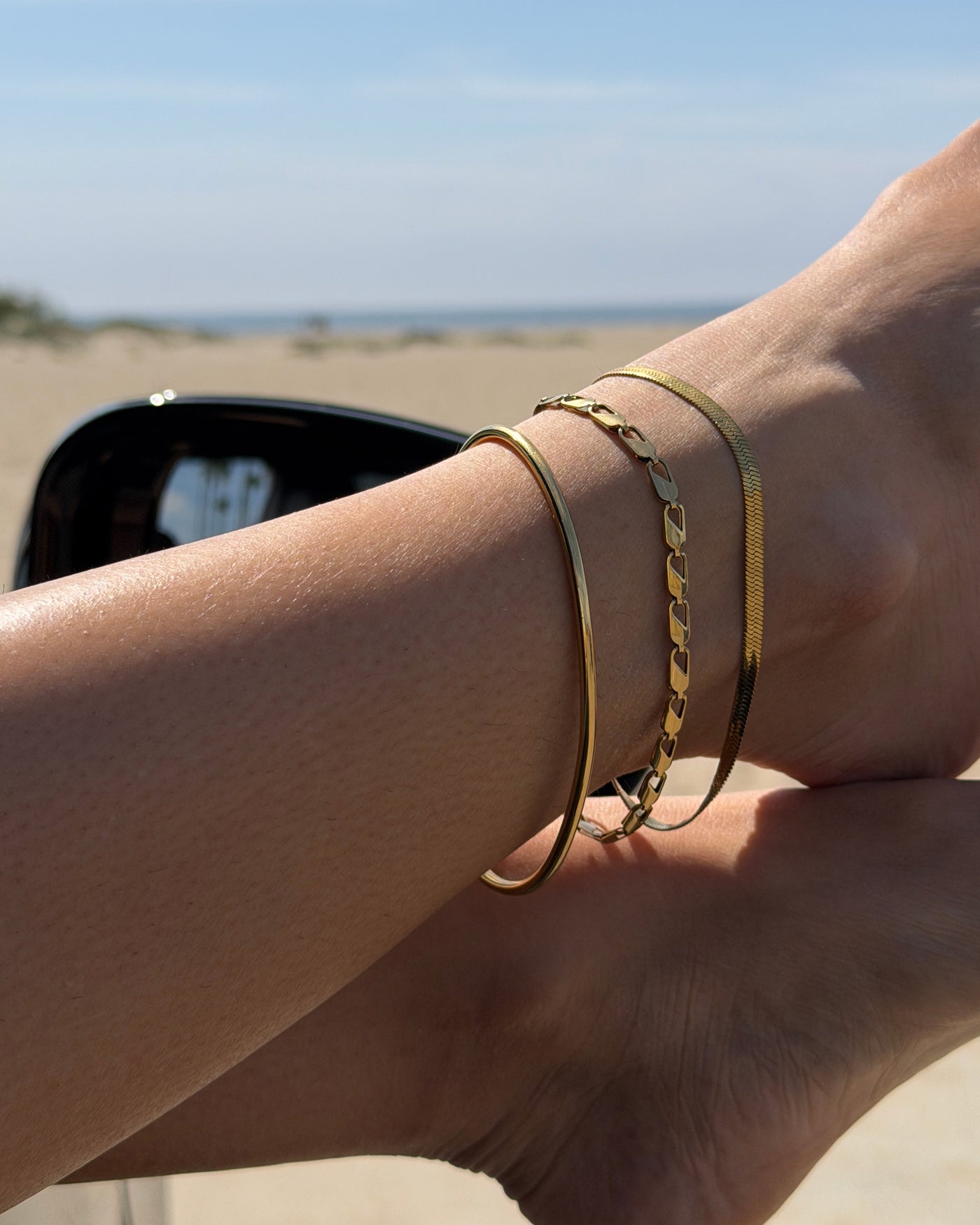 JENNY BIRD Waterproof Modern Anklet Stack Gold Anklet Stack For Women