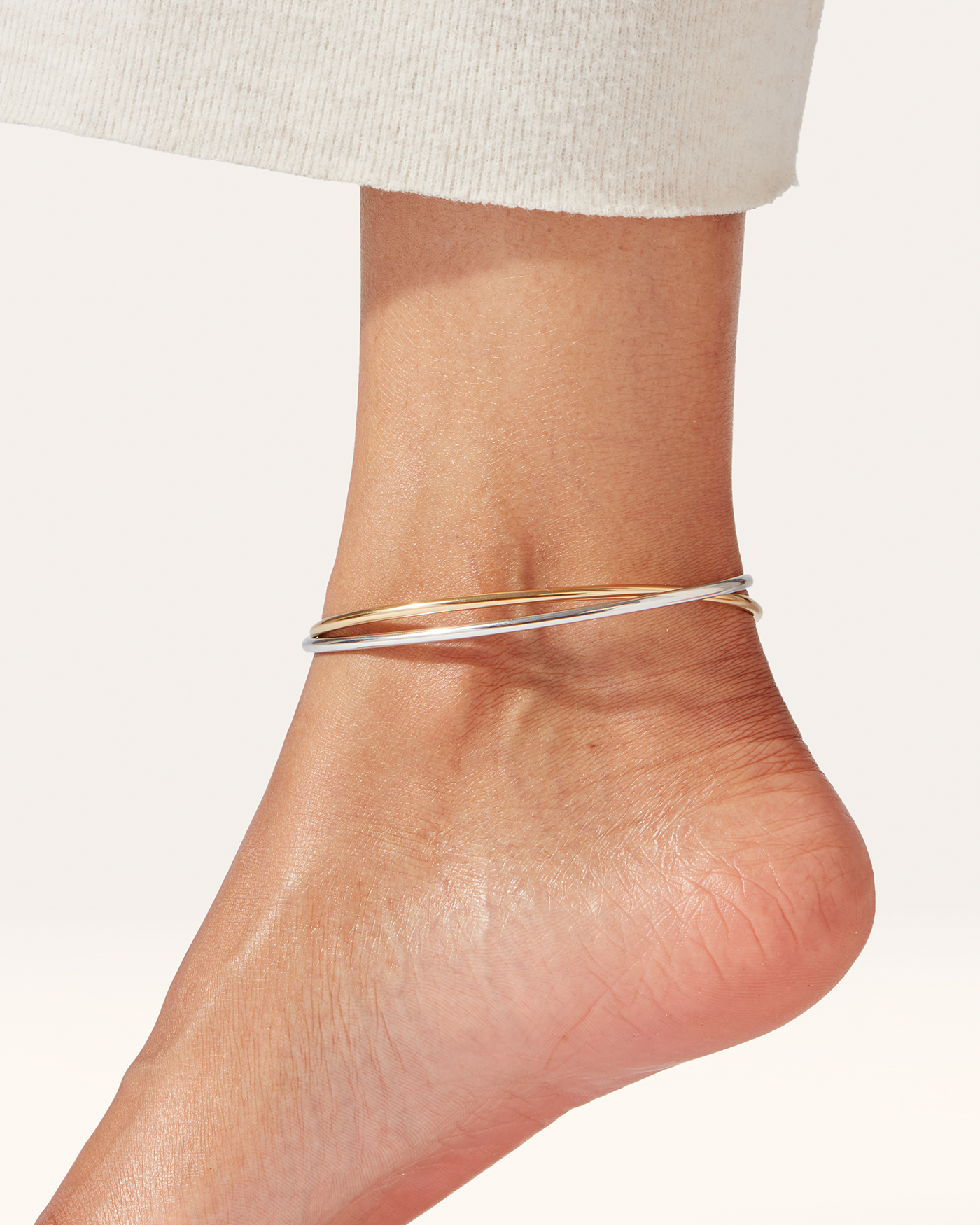 JENNY BIRD Dane Bangle Anklets Gold and Silver Waterproof Ankle Bracelet Stack