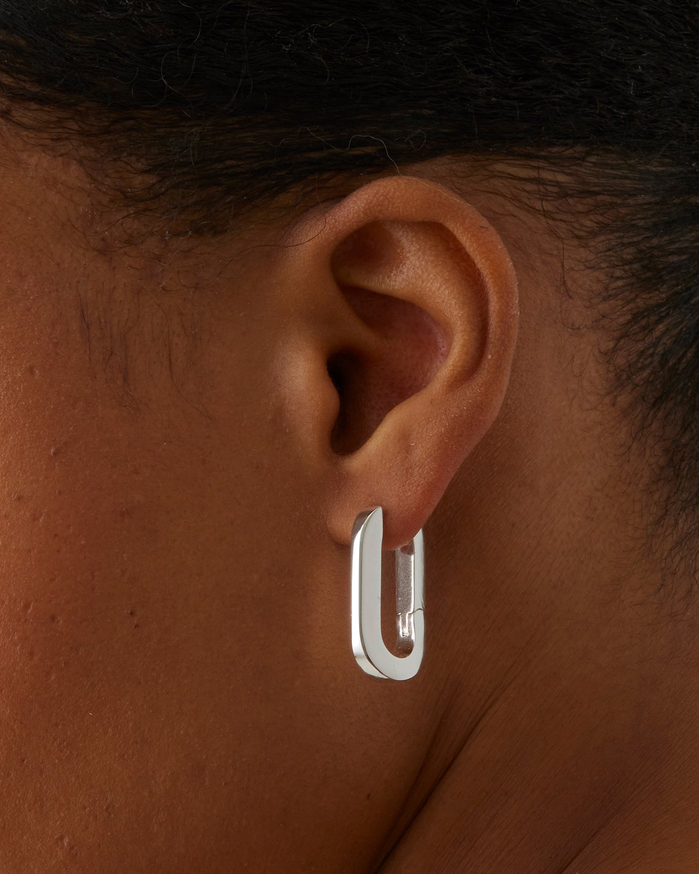 Jenny Bird U-Link Hinged Silver Waterproof Hoop Earrings For Women
