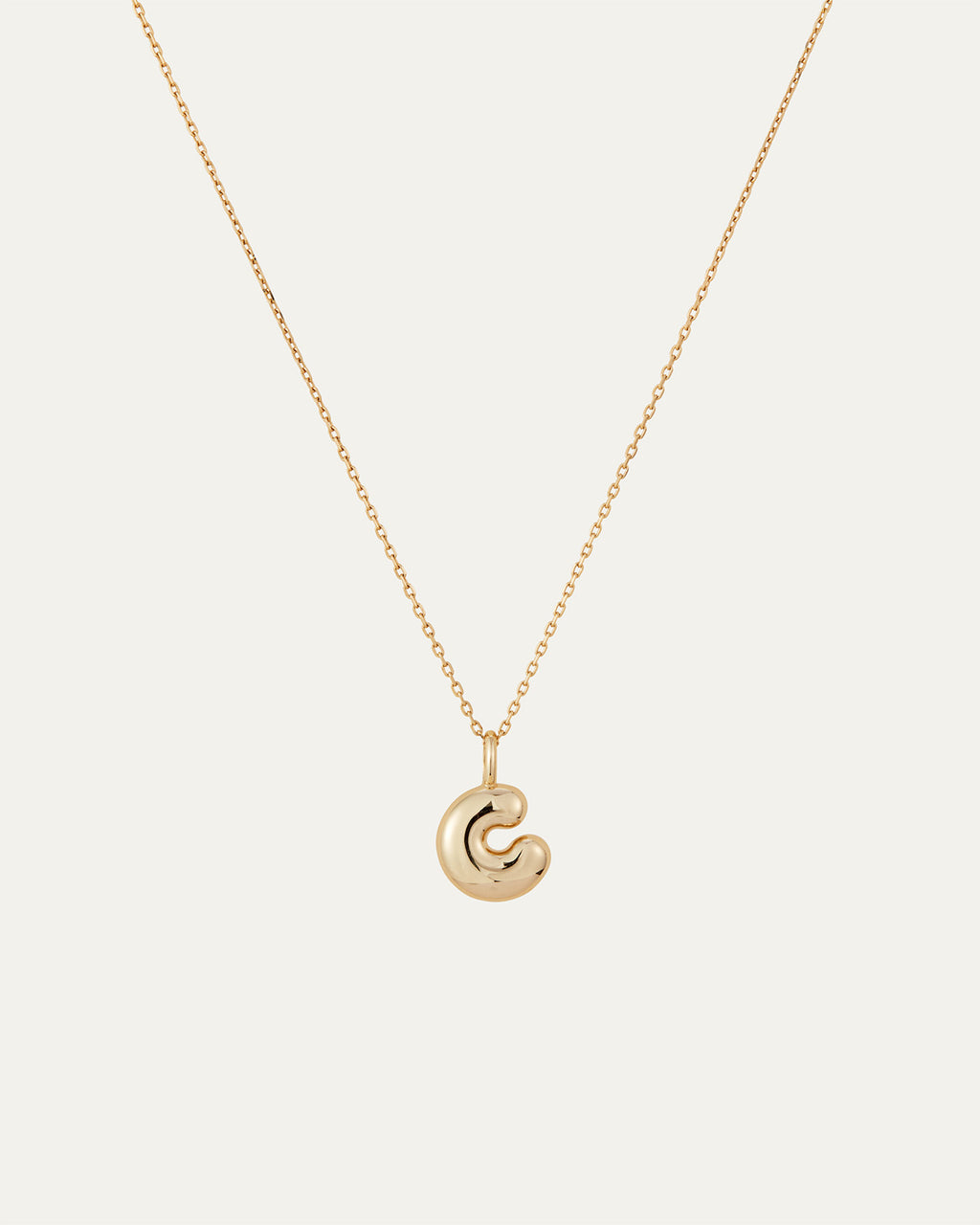 14K Bubble Letter Necklace C