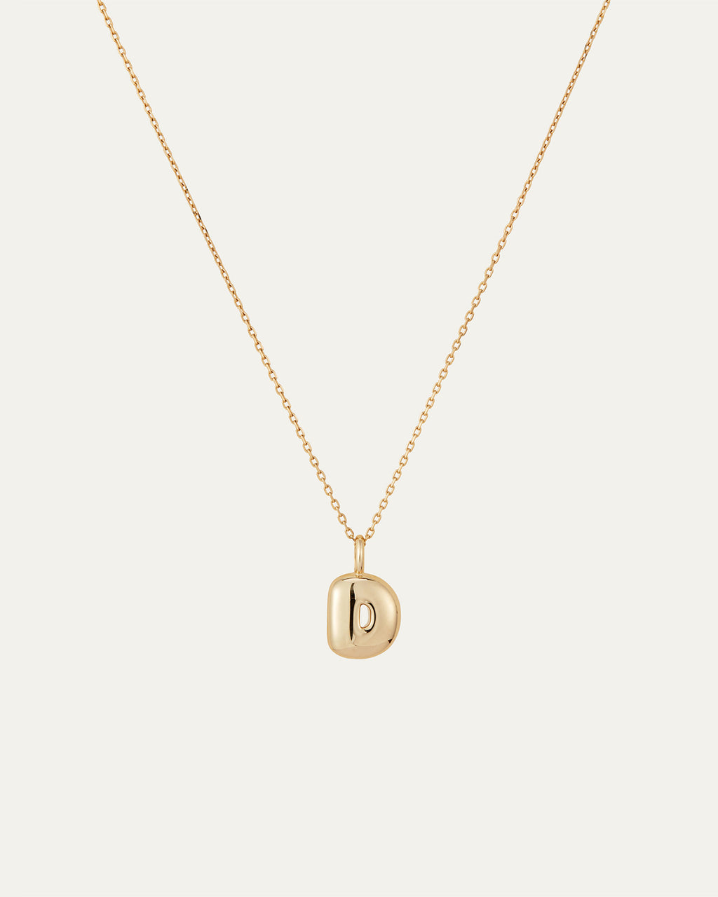 14K Bubble Letter Necklace D