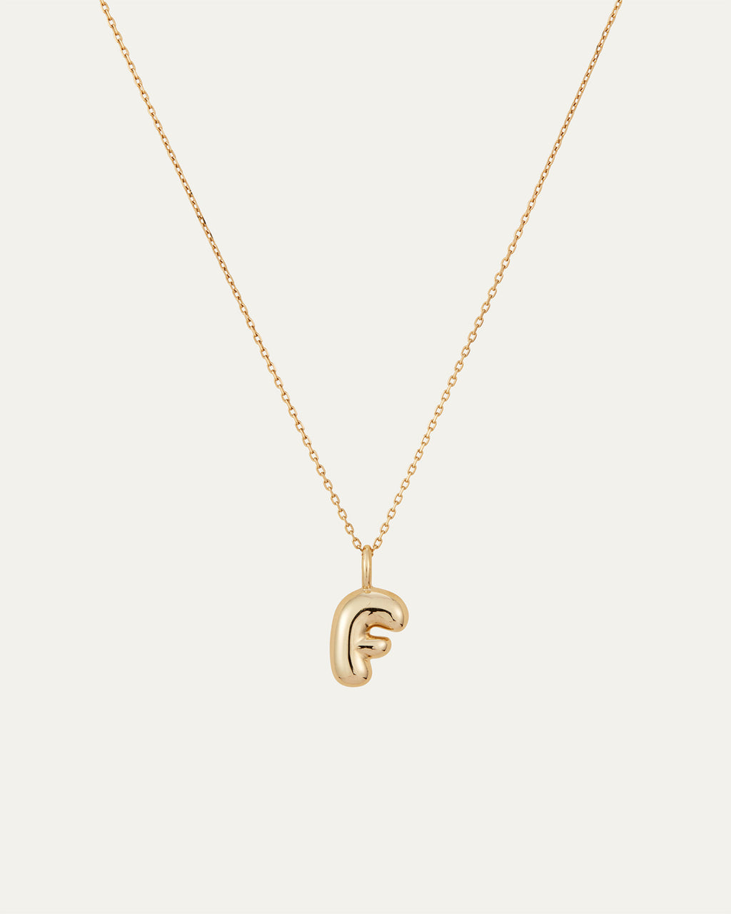 14K Bubble Letter Necklace F
