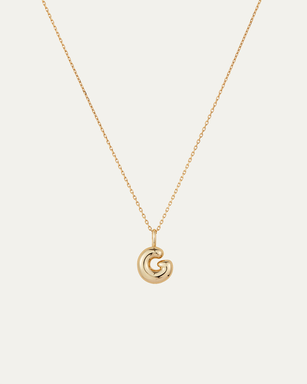 14K Bubble Letter Necklace G
