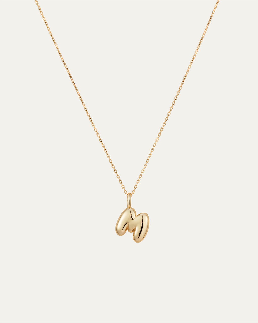 14K Gold Bubble Letter Necklace M JENNY BIRD