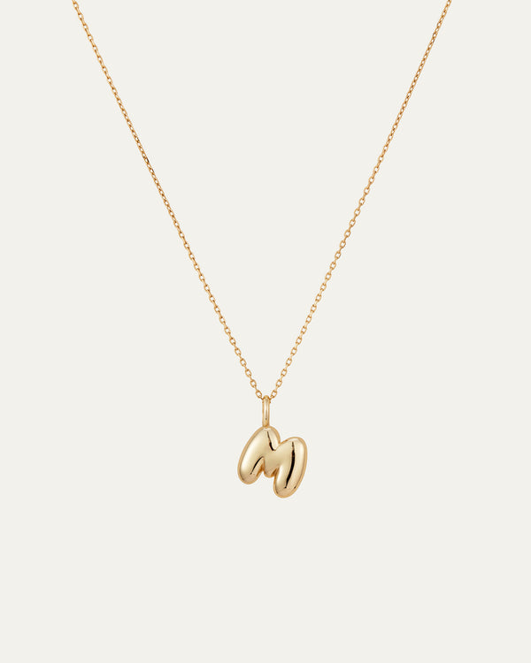 14K Gold Bubble Letter Necklace - M | JENNY BIRD