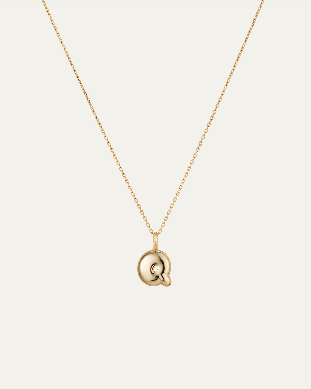 14K Bubble Letter Necklace Q