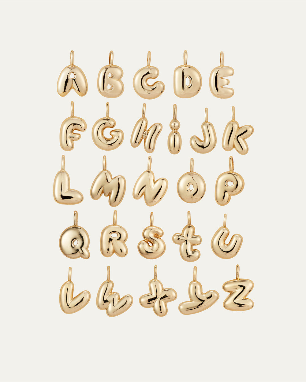 14K Gold Bubble Letter Necklace - R | JENNY BIRD