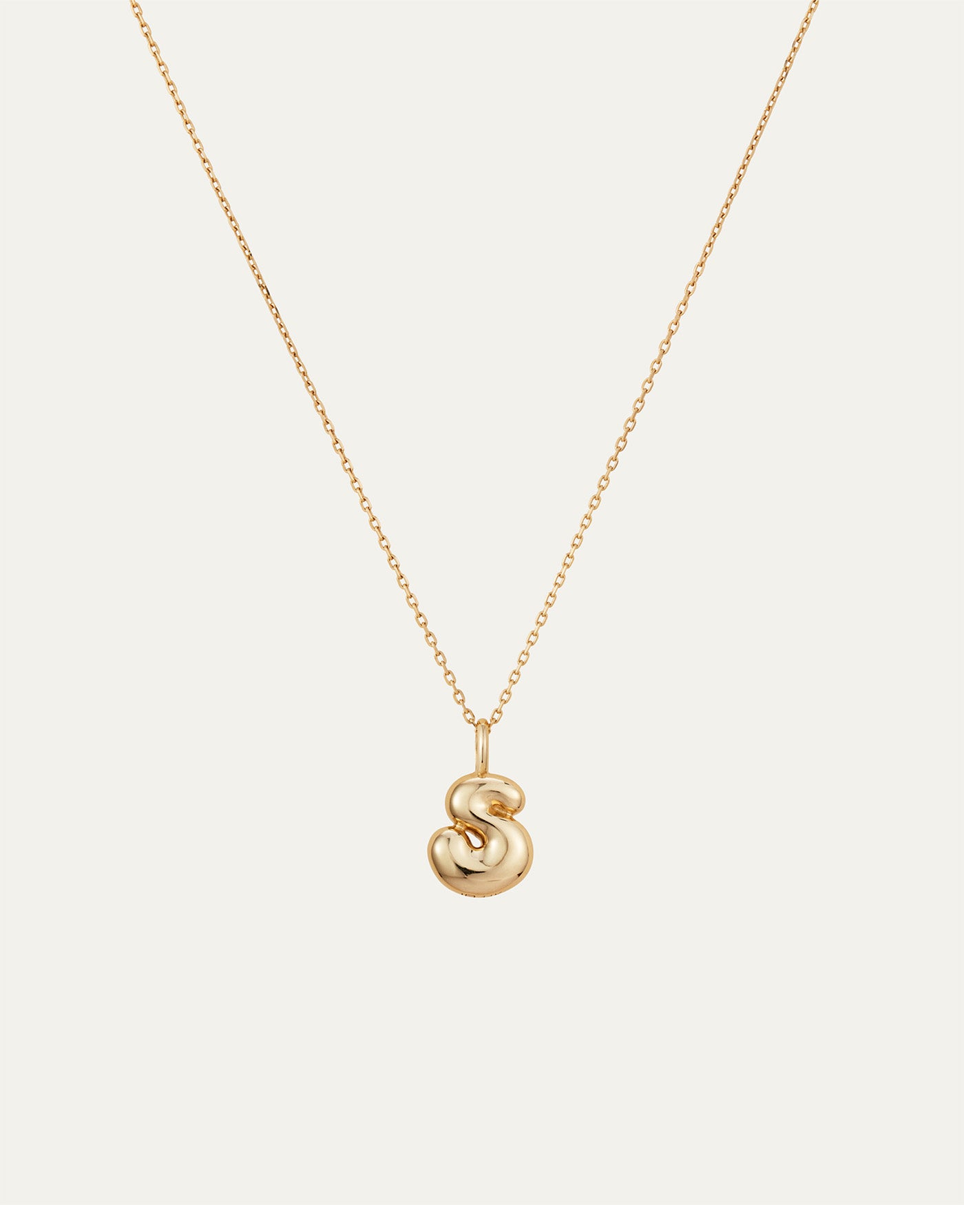 14K Gold Bubble Letter Necklace - S | JENNY BIRD