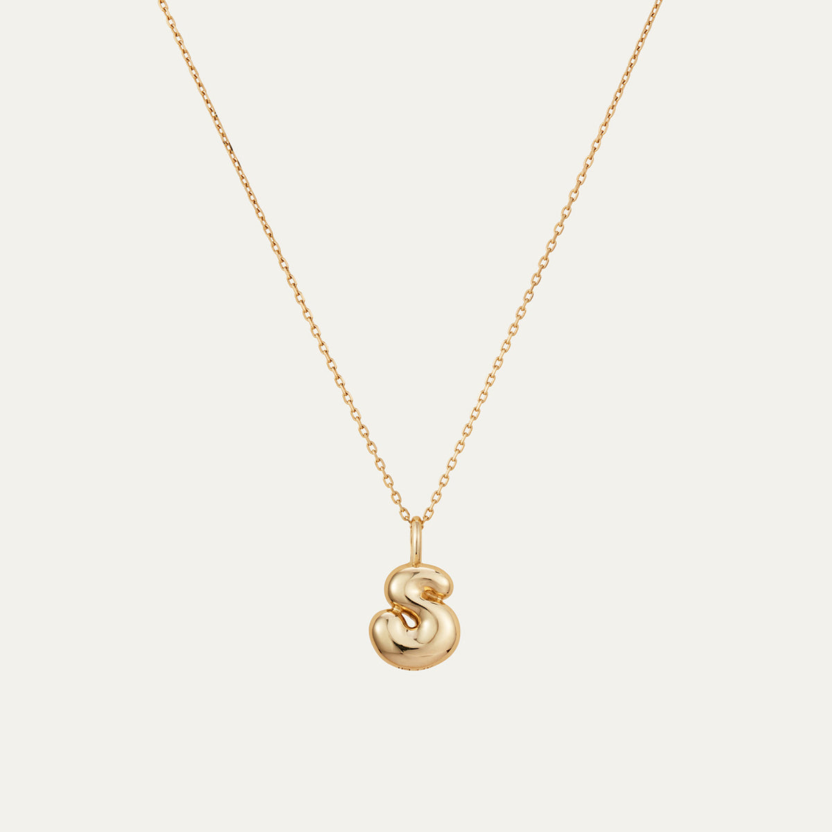 14K Gold Bubble Letter Necklace - S | JENNY BIRD