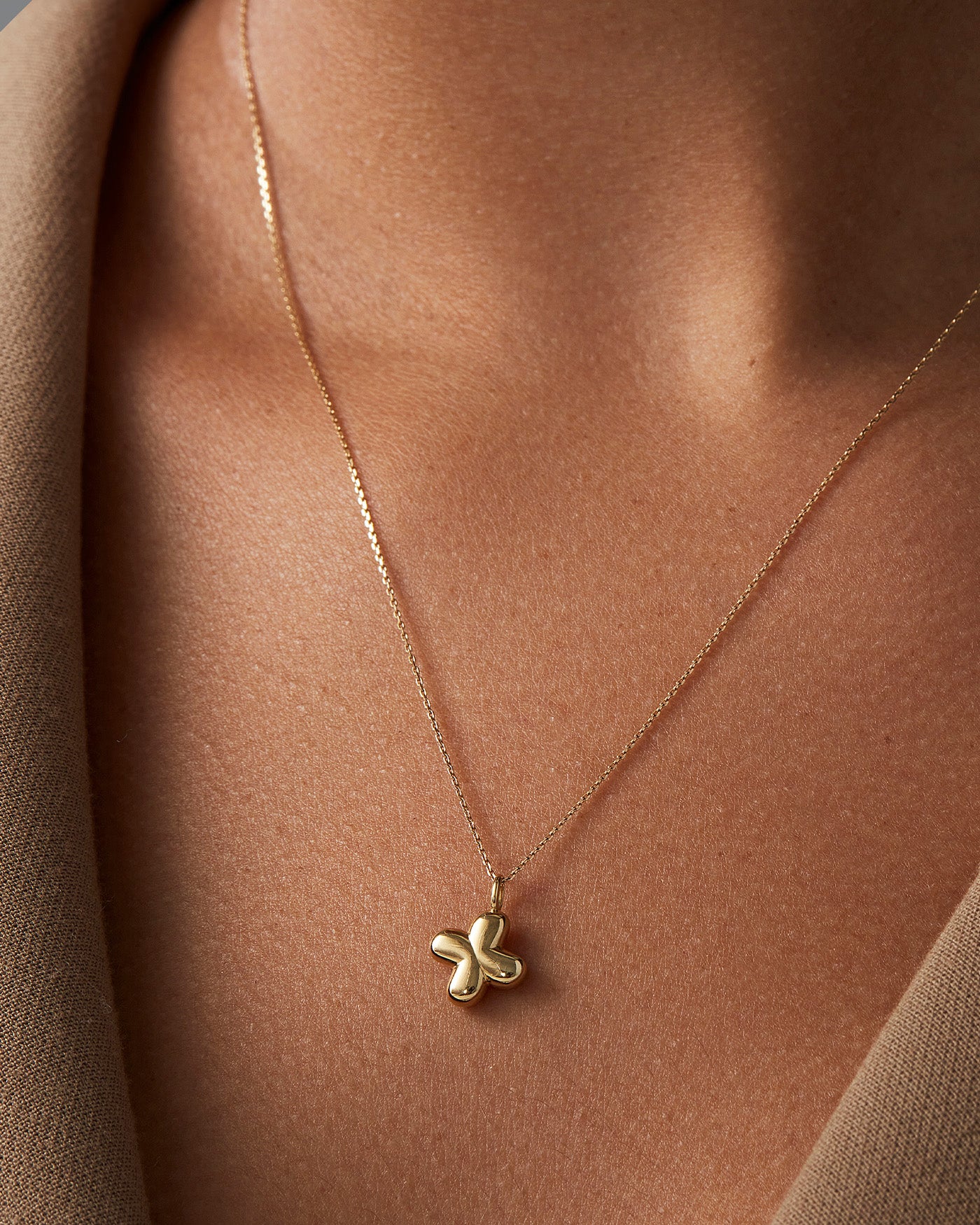 14K Gold Four Leaf Clover Necklace