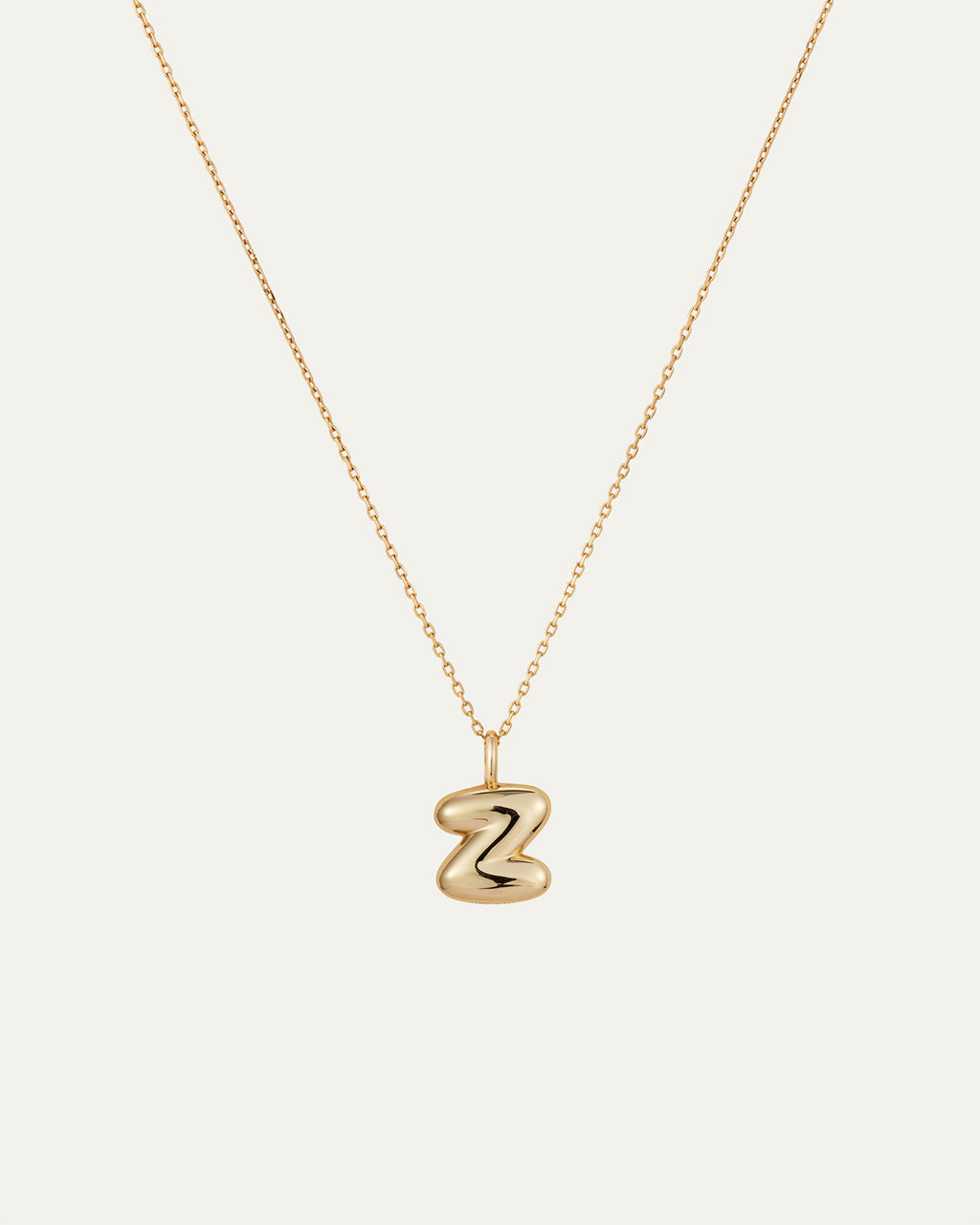 14K Bubble Letter Necklace Z