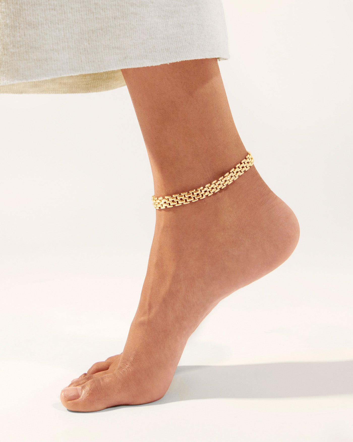 Sterling Silver Two tone Anklet ANK689