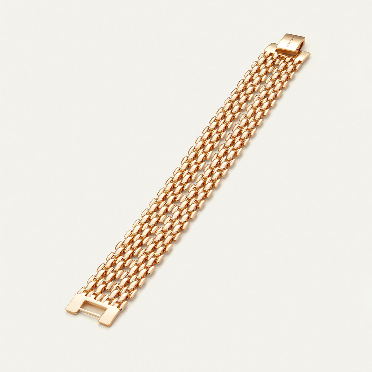 Gold Polish Mesh Cuff Bracelet