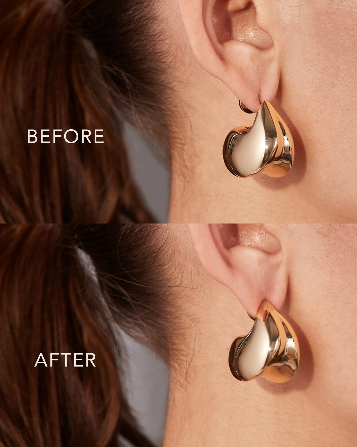 Simple gold earring design on Craiyon