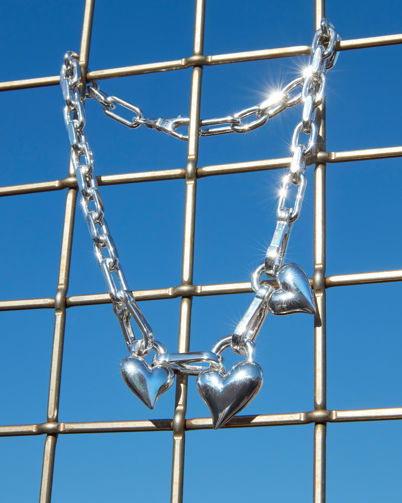 Padlock Triple Heart Pendant Necklace